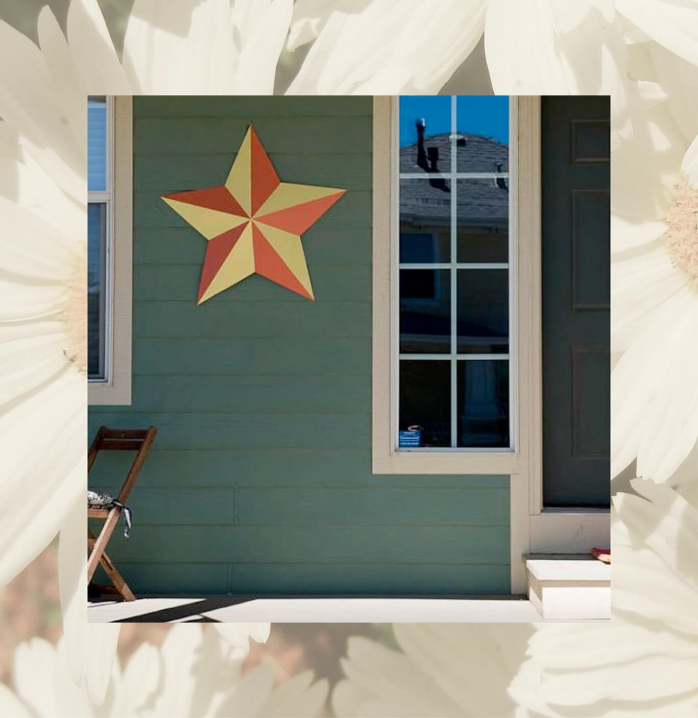 Exterior home with graphic border