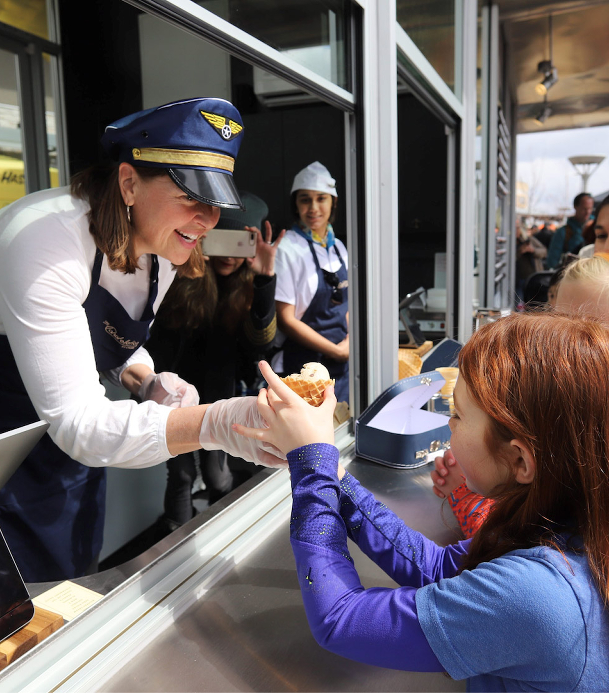 serving food