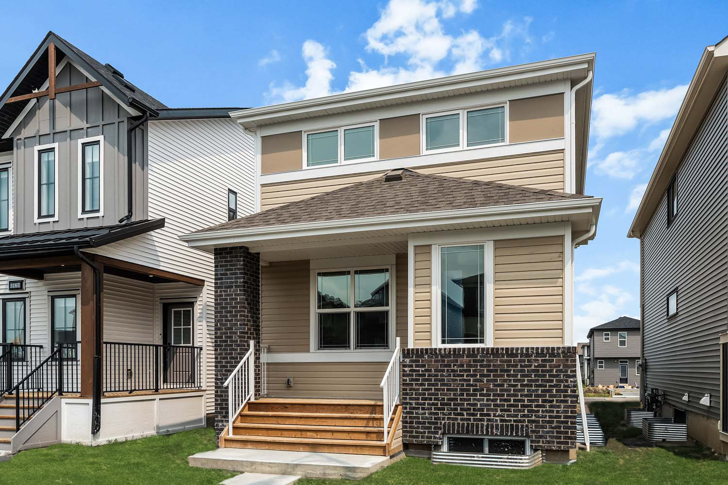 Exterior of quick possession home in Chinook Gate Airdrie