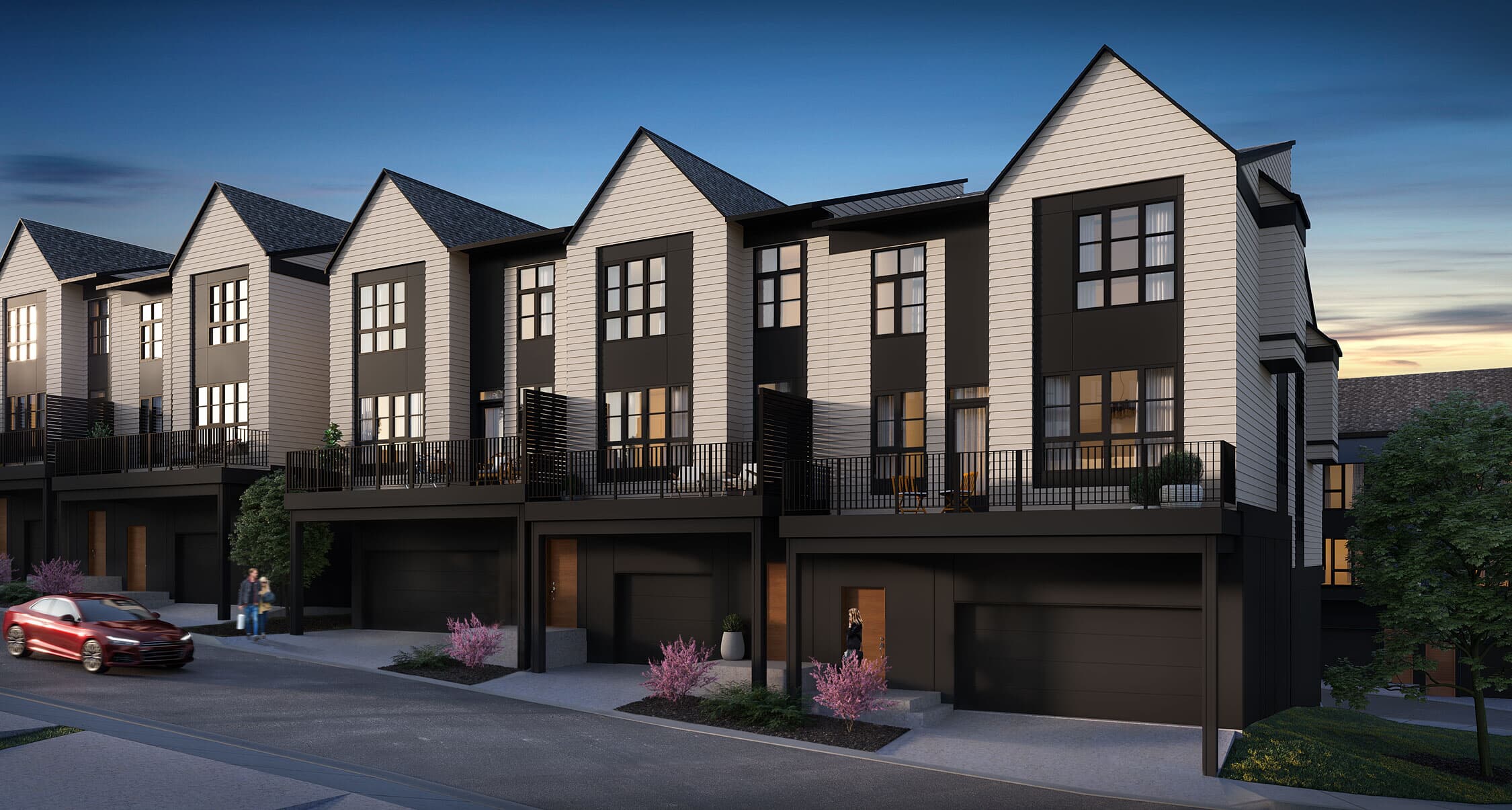An exterior rendering of block 21 in Crown Park by Brookfield Residential