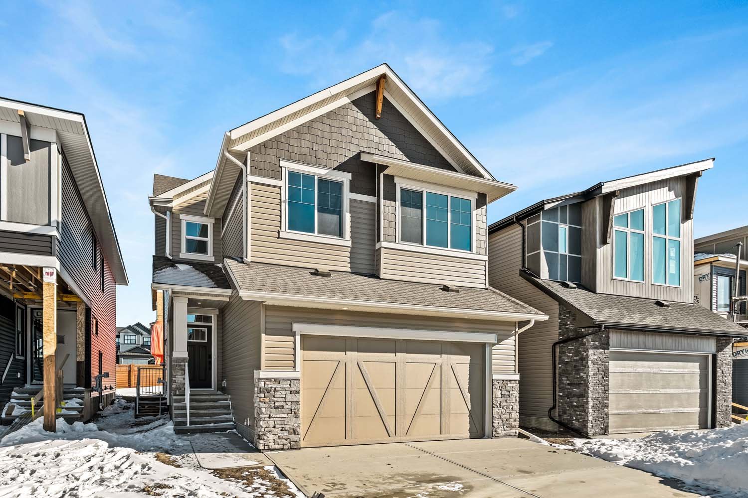 A photo of a quick possession home by Brookfield Residential, located at 167 Lucas Gardens NW in Livingston, Calgary, Alberta.