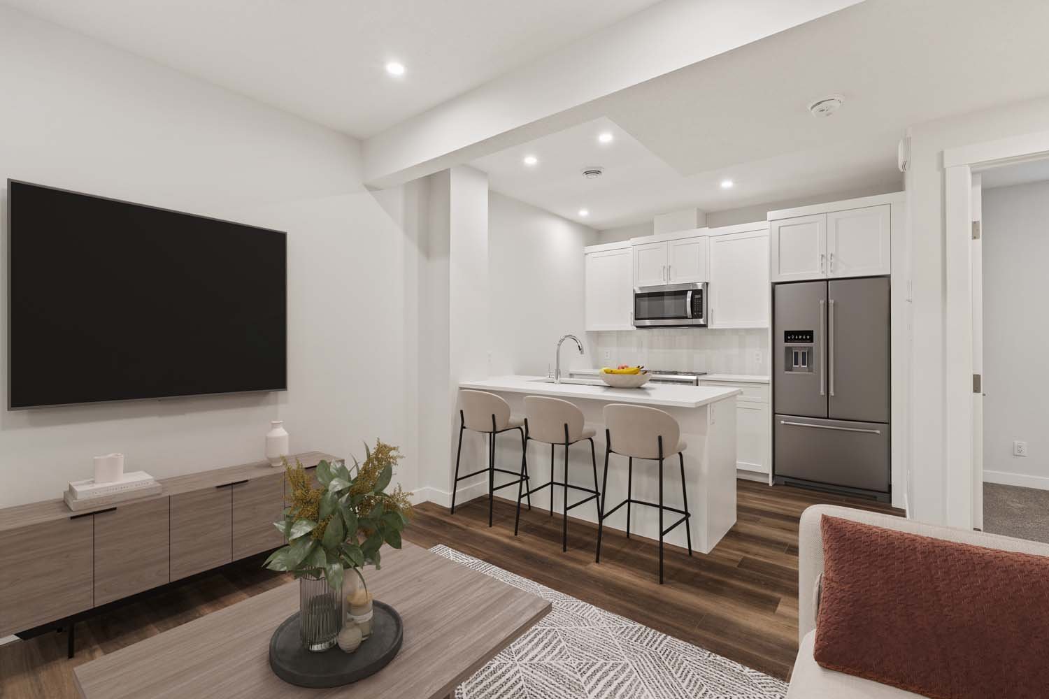 A photo of a quick possession home by Brookfield Residential located at 207 Lucas Gardens NW in Livingston, Calgary, Alberta.