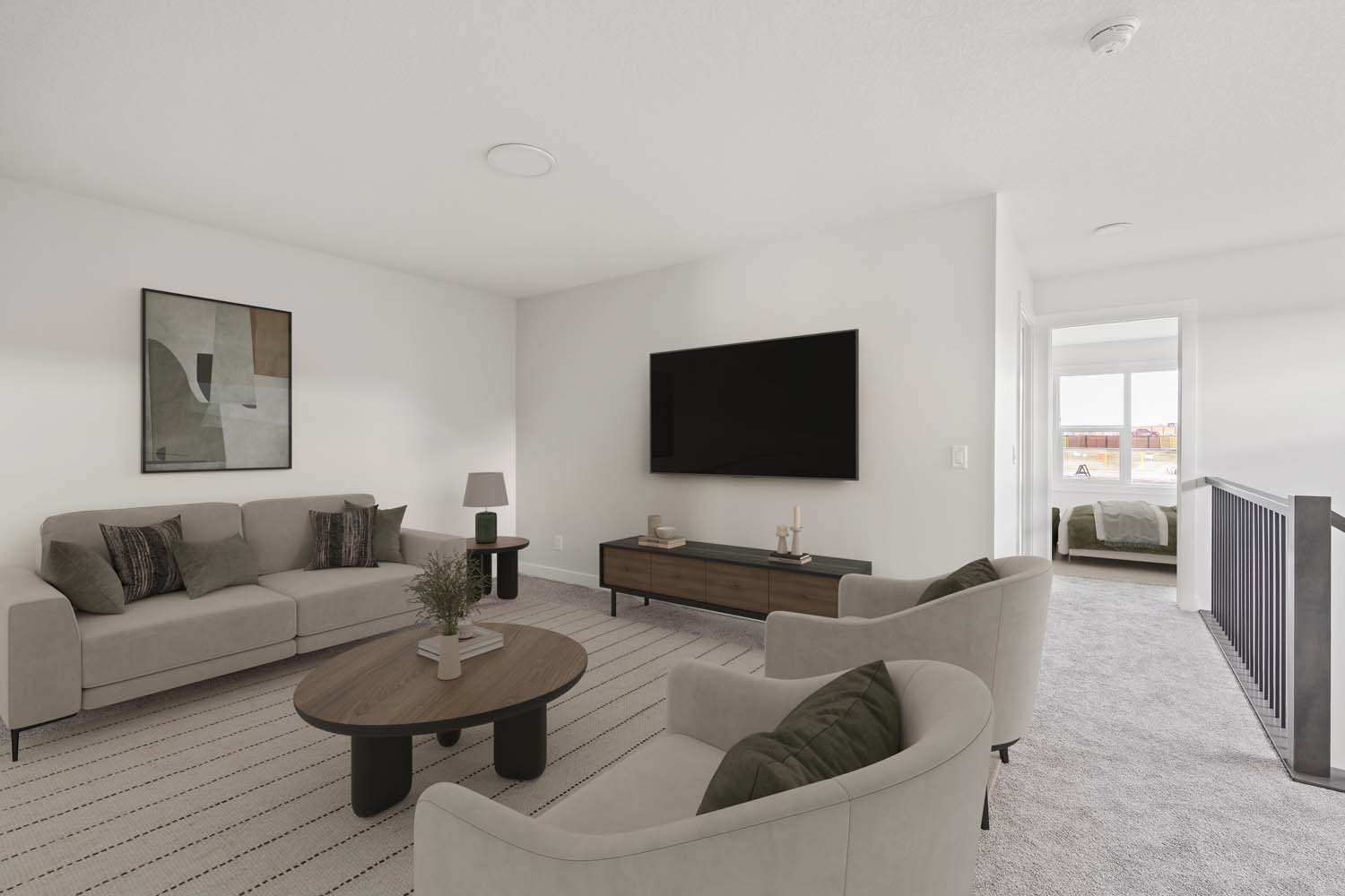 A photo of a quick possession home by Brookfield Residential located at 207 Lucas Gardens NW in Livingston, Calgary, Alberta.