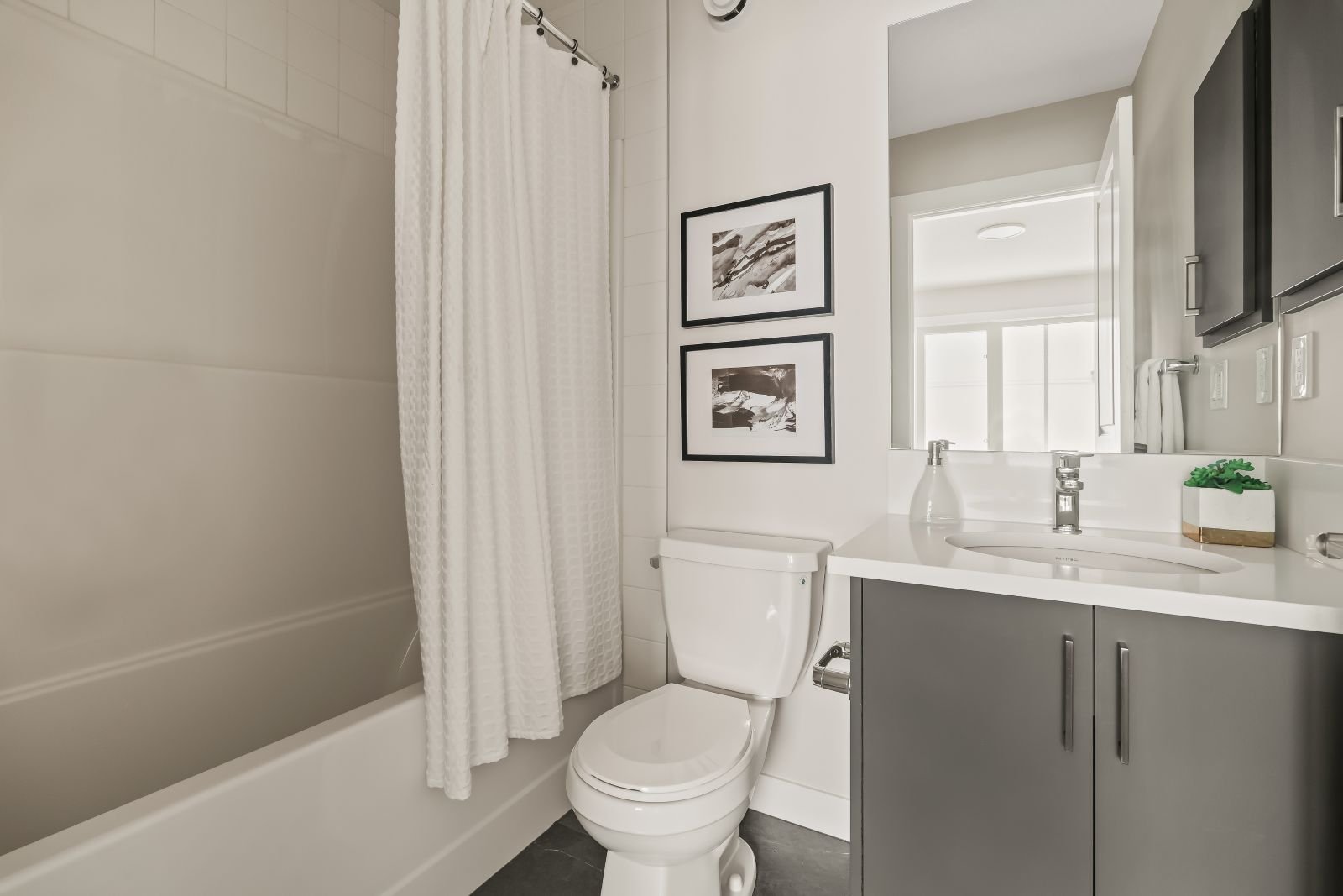 A photo of the bathroom in the Geranium townhome model in Taza Park by Brookfield Residential