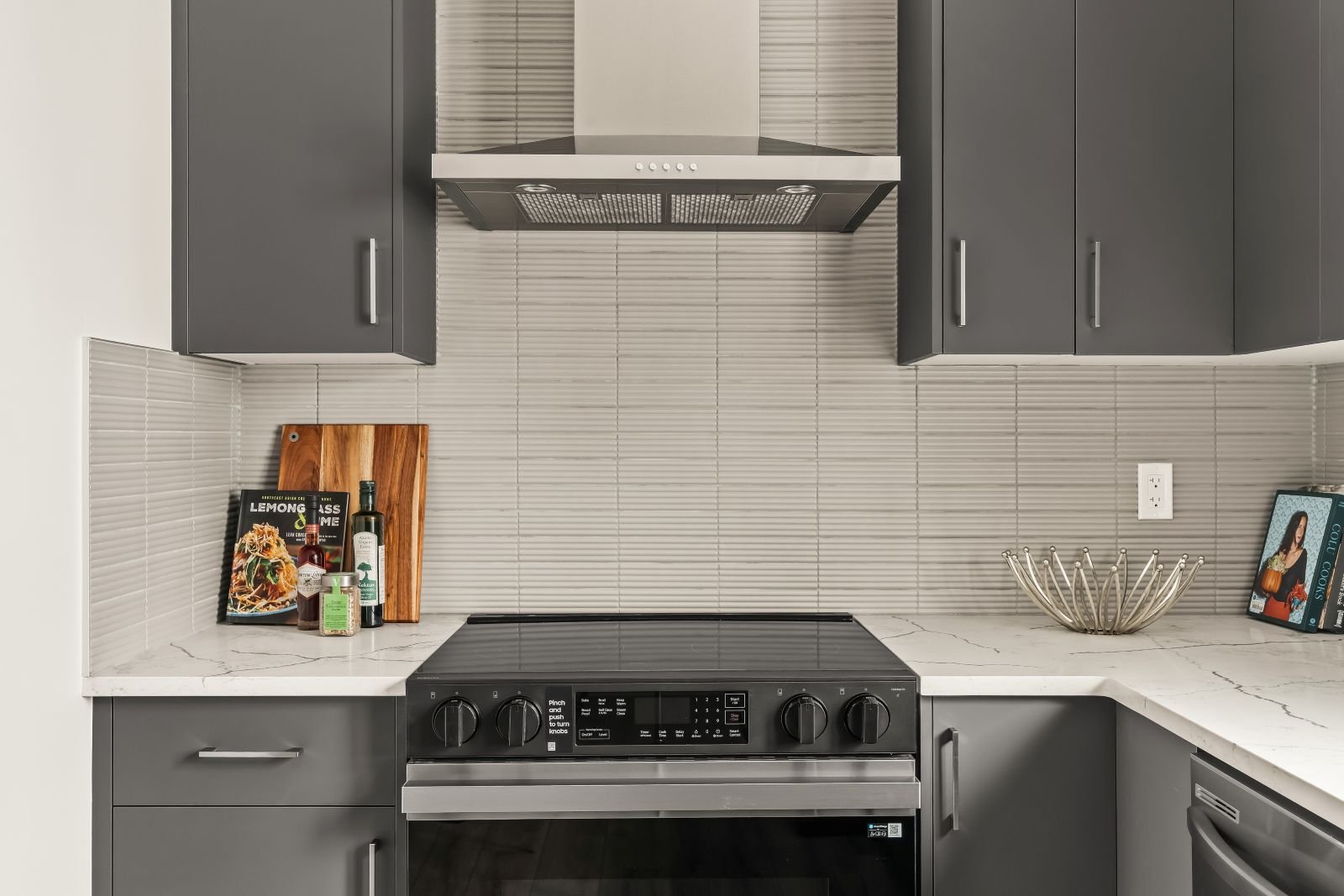 A photo of the kitchen in the Geranium townhome model in Taza Park by Brookfield Residential