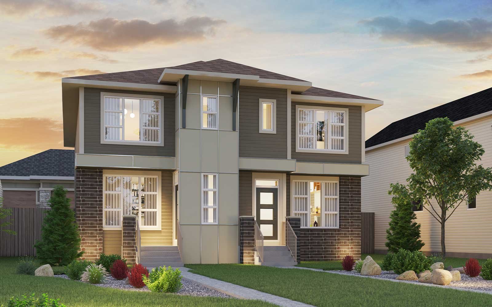 Exterior rendering of the Oak Prairie model by Brookfield Residential