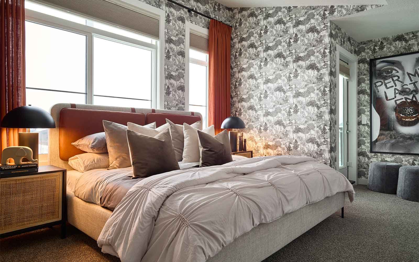A photo of the primary bedroom of the Brubeck townhome model in Calgary by Brookfield Residential