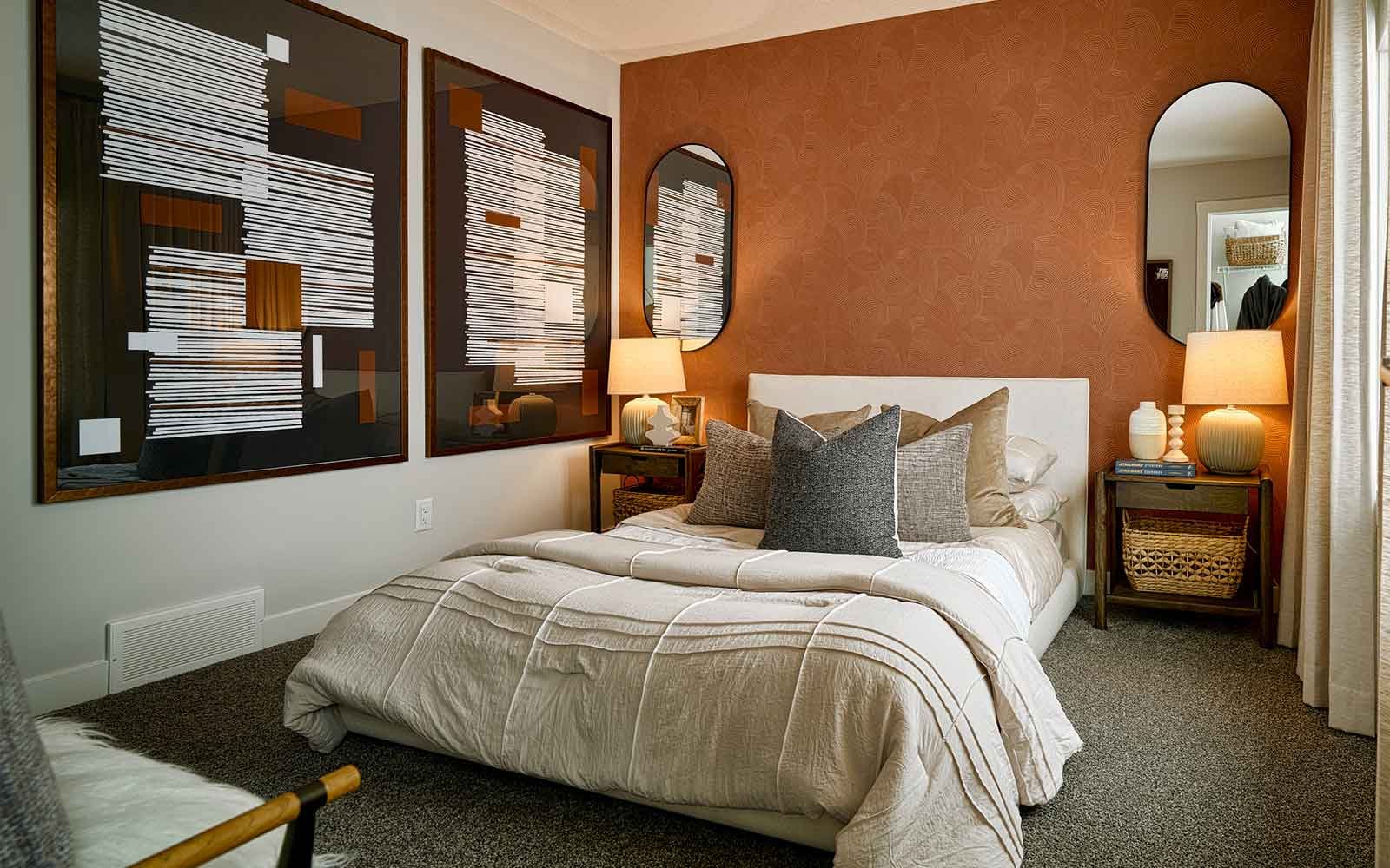 A photo of the secondary bedroom of the Brubeck townhome model in Calgary by Brookfield Residential