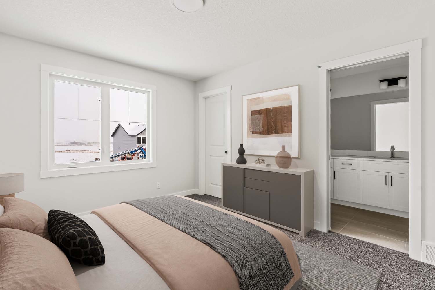 A photo of a quick possession home by Brookfield Residential located at 19749 45 Street SE in Seton, Calgary, Alberta.