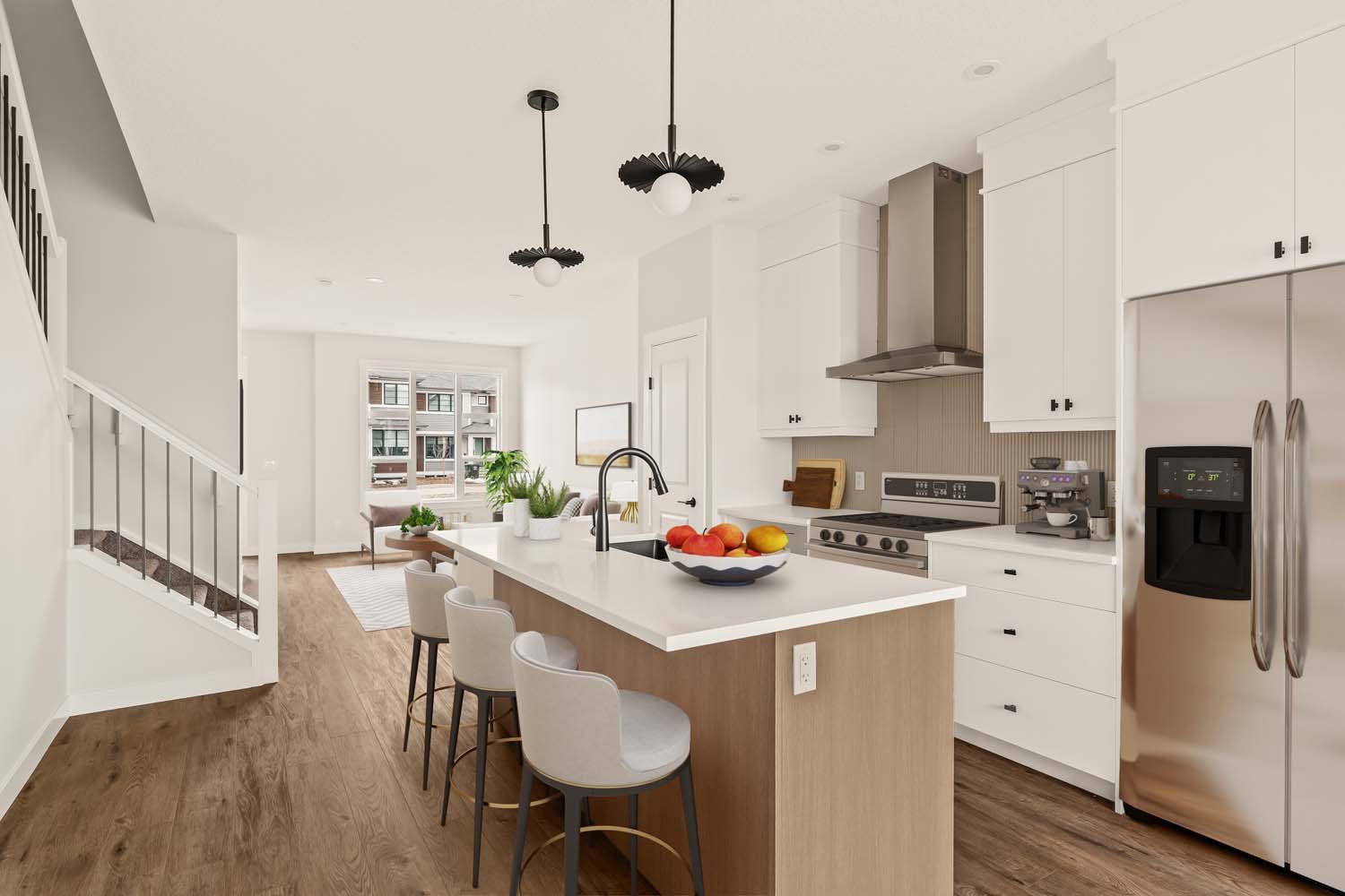 A photo of a quick possession home by Brookfield Residential, located at 19760 45 Street SE in Seton, Calgary, Alberta.