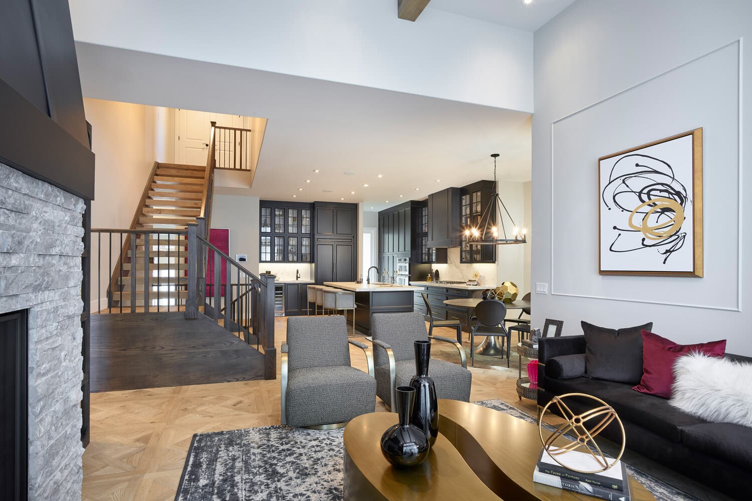 Main floor in the sereno estate showhome in cranstons riverstone