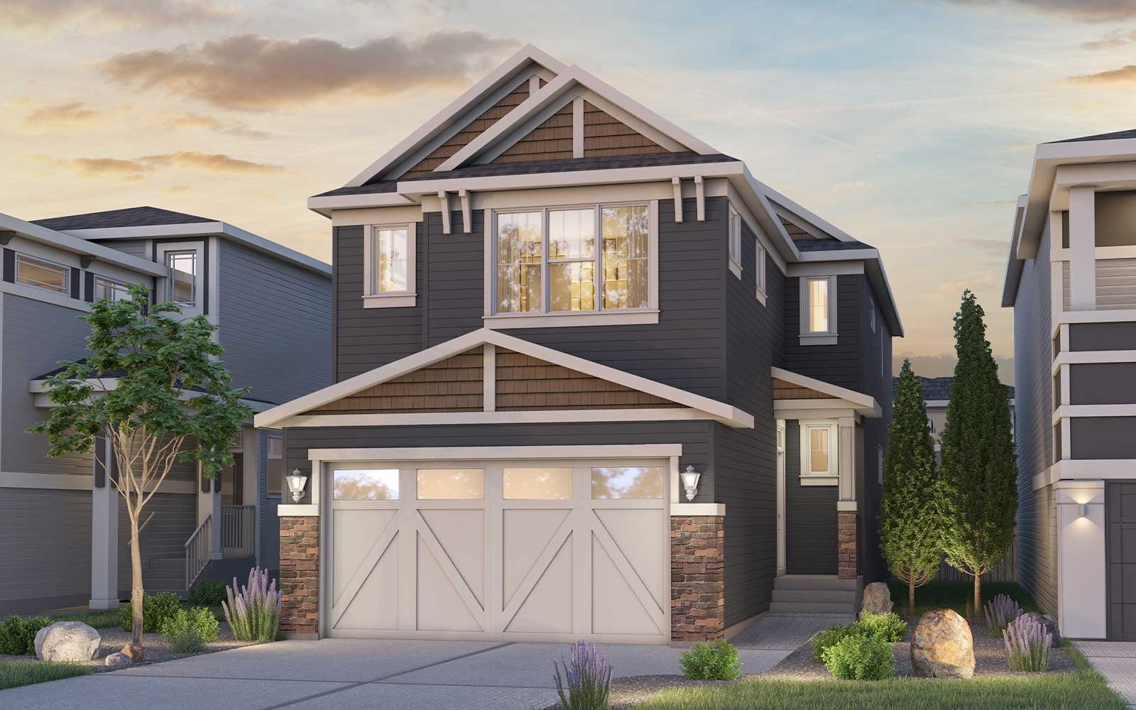 Purcell 24 Arts and Crafts rendering for Creekstone by Brookfield Residential in Calgary