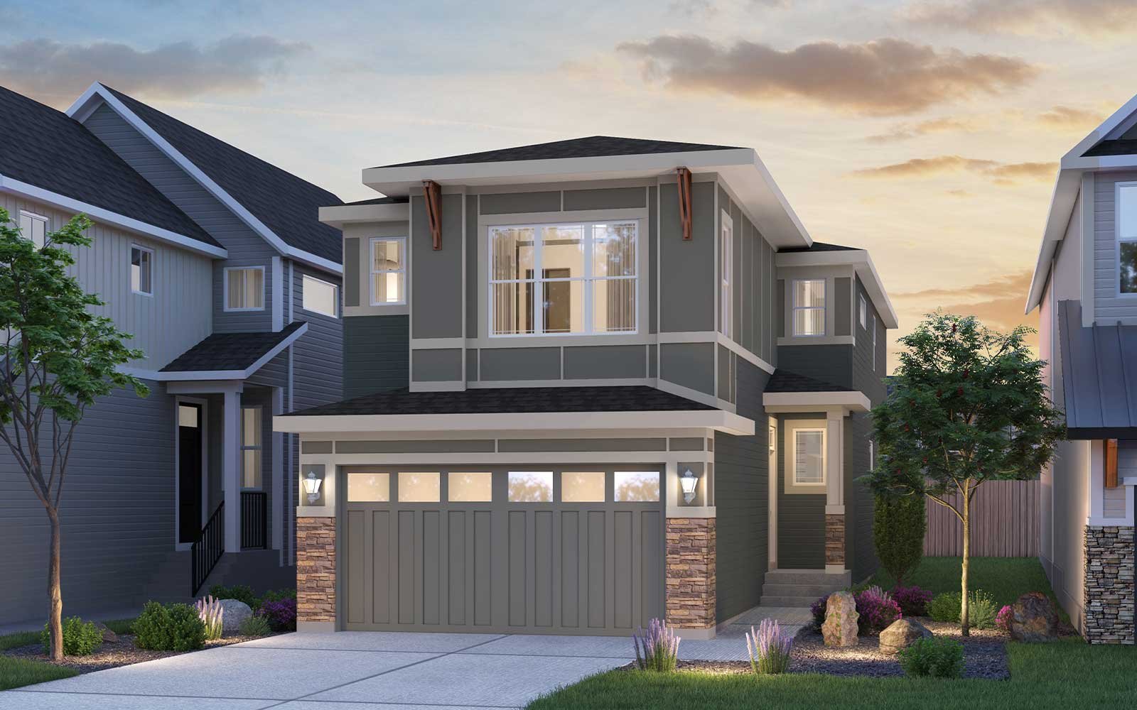 Purcell 24 Prairie rendering for Creekstone by Brookfield Residential in Calgary
