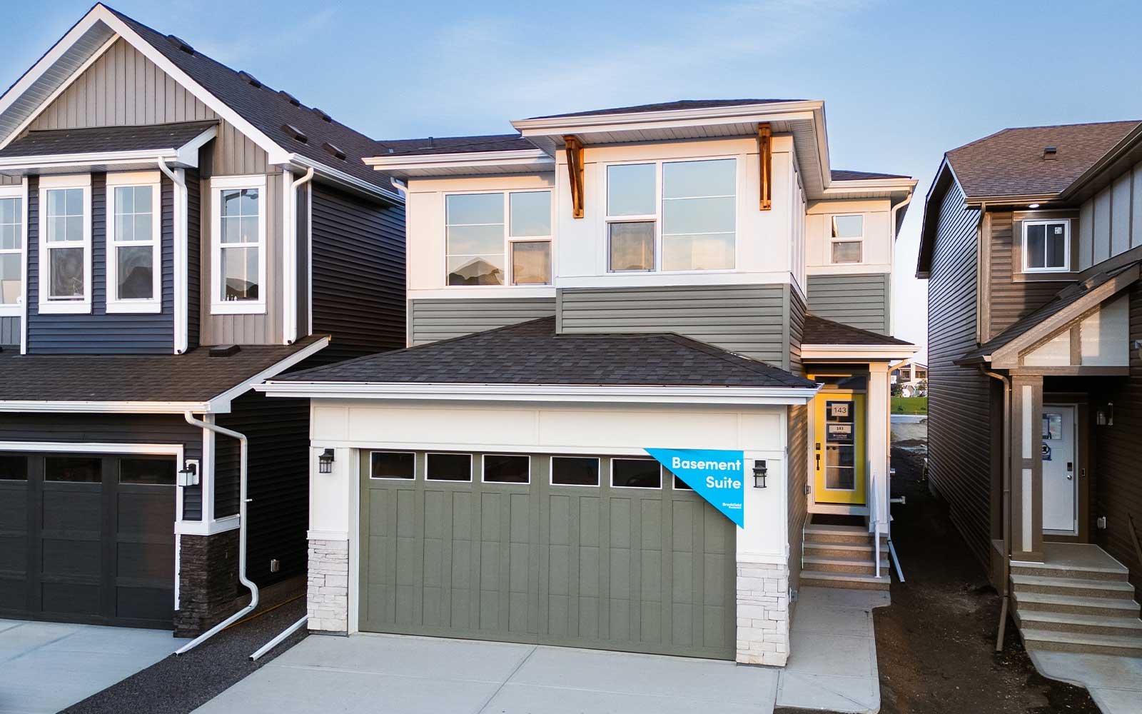 A photo of the front garage quick possession home at 143 Creekstone Circle SW in Creekstone by Brookfield Residential