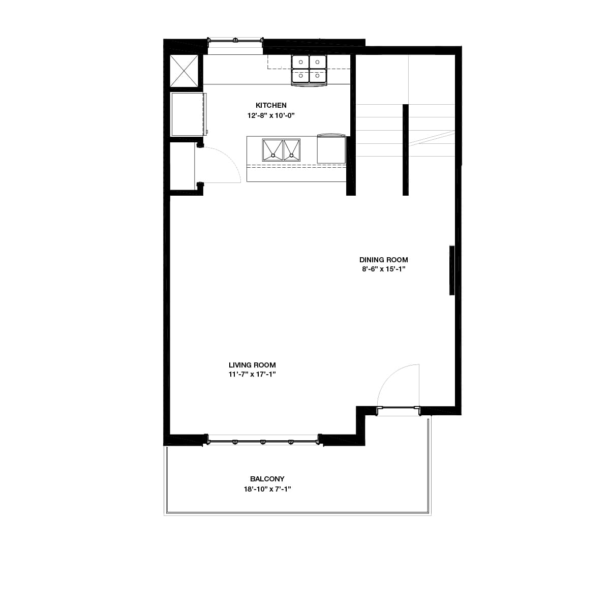 Black line drawing of the Manhattan 2 model home at Crown Park by Brookfield Residential