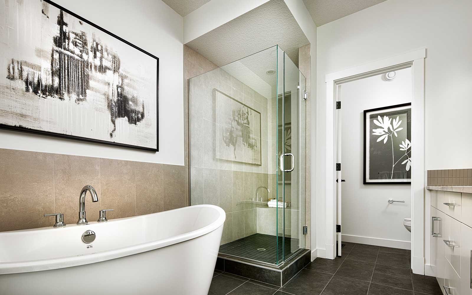 A photo of the ensuite of the Griffith model in Crown Park by Brookfield Residential