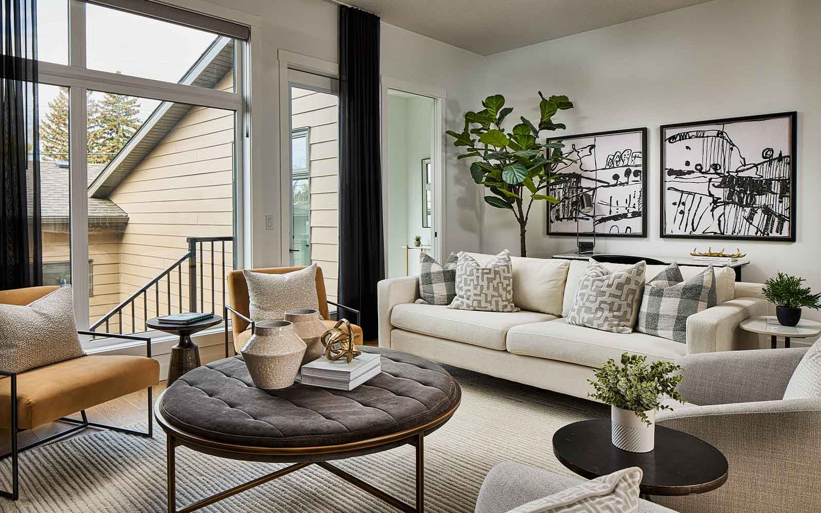 A photo of the great room of the Griffith model in Crown Park by Brookfield Residential