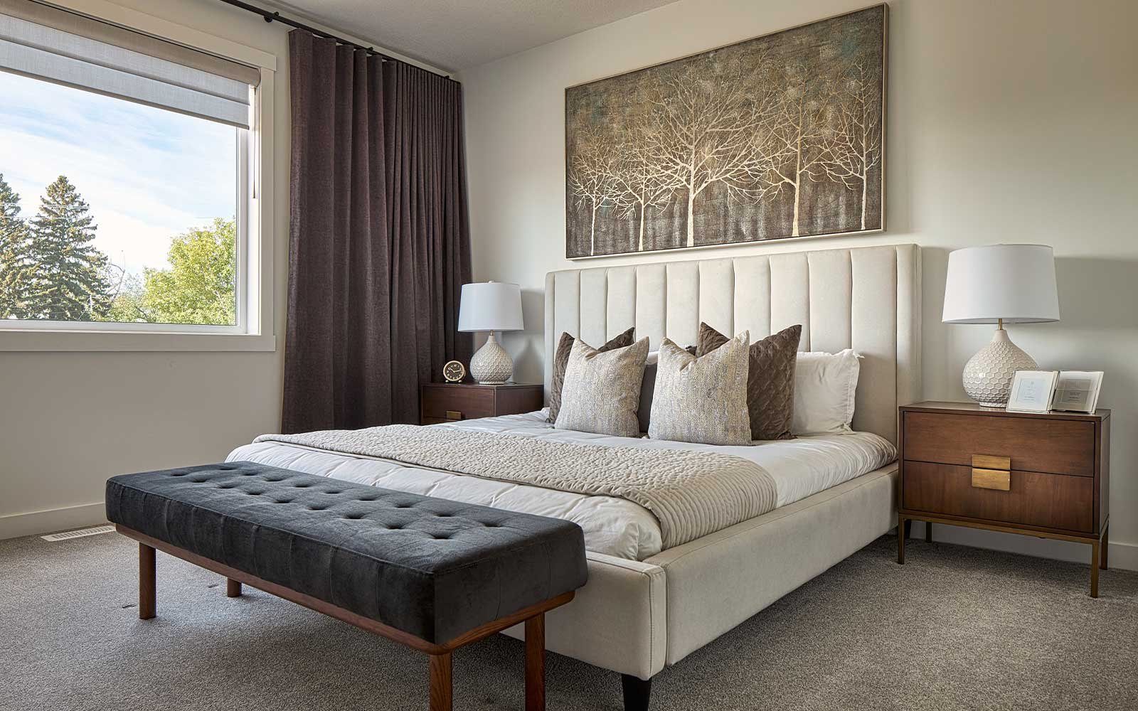 A photo of the primary bedroom of the Griffith model in Crown Park by Brookfield Residential
