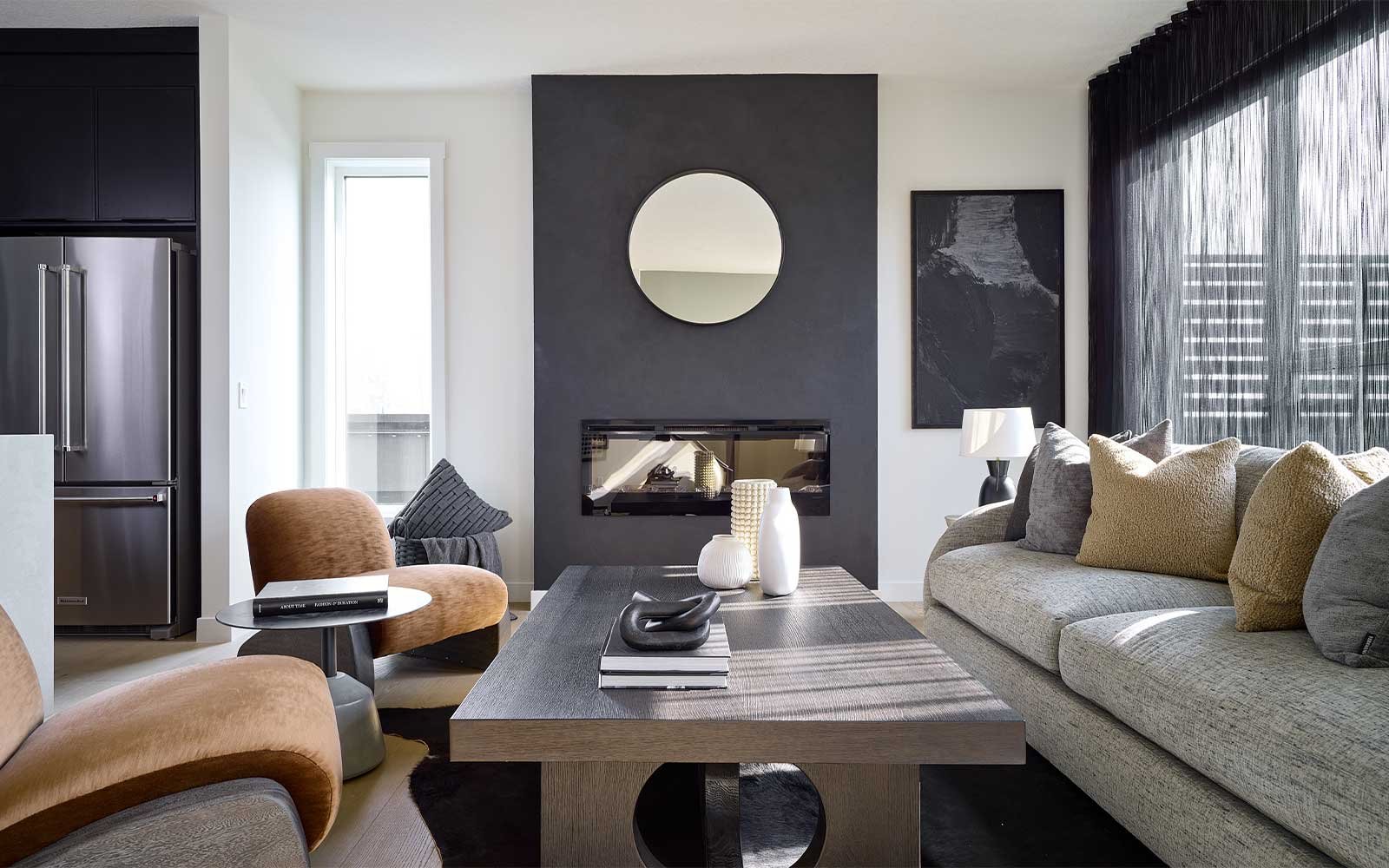 Photo of the great room of the Rouge show home in Crown Park by Brookfield Residential