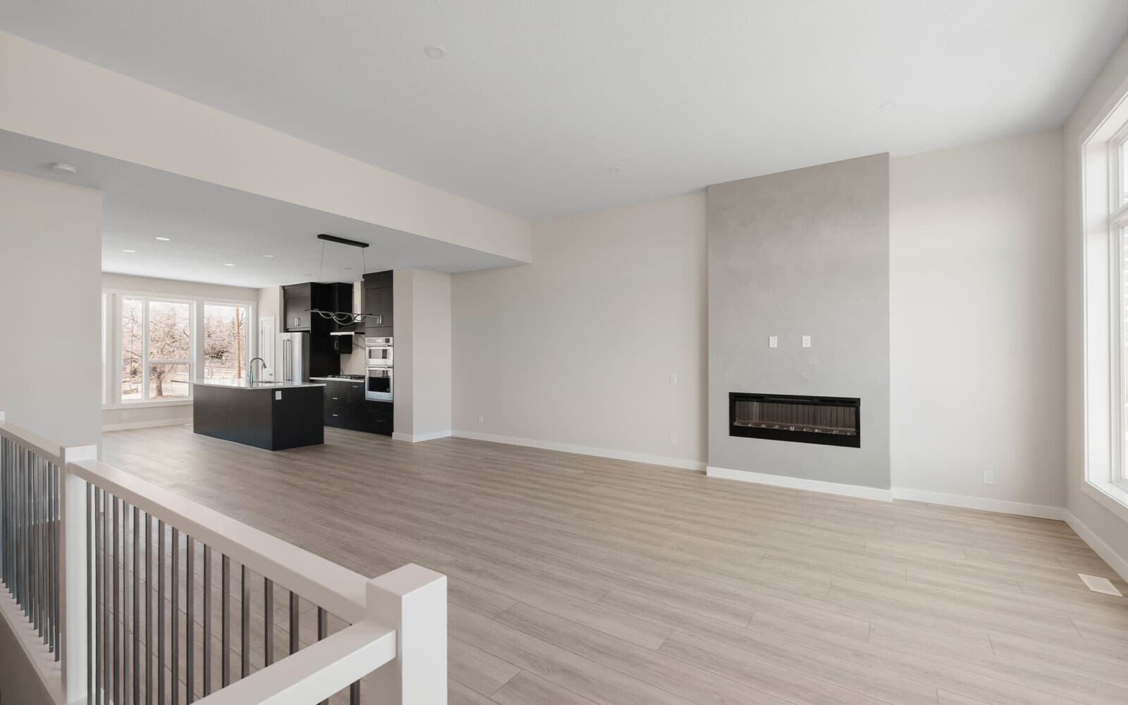 A photo of the great room at 14 Sovereign Heights in Crown Park by Brookfield Residential.