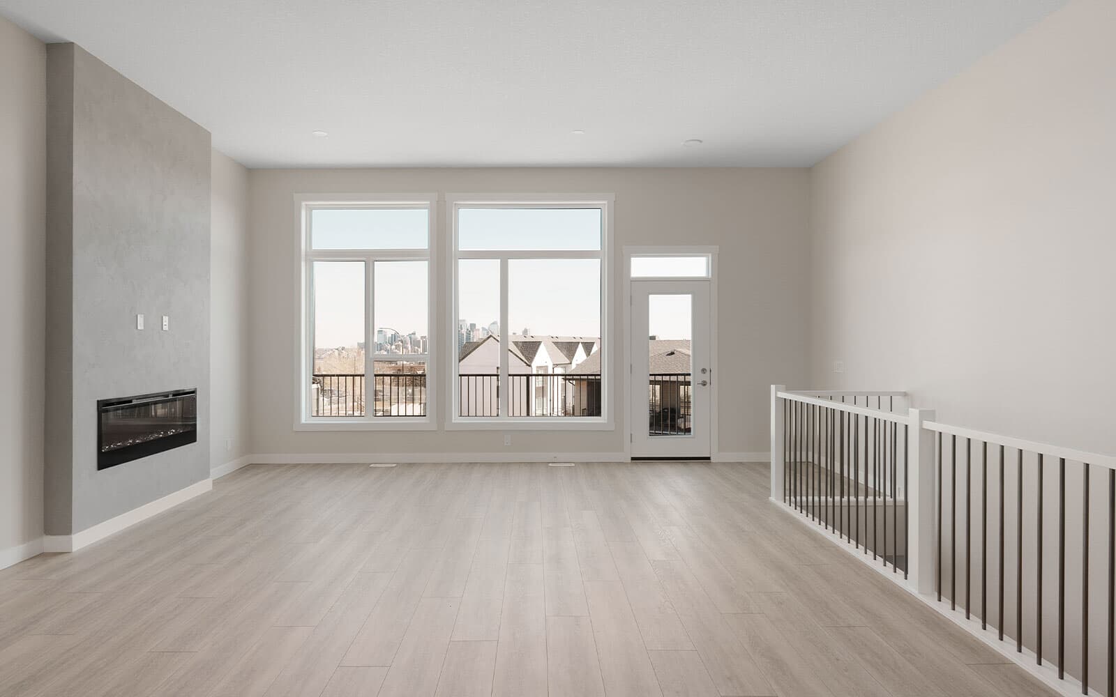 A photo of the great room at 14 Sovereign Heights in Crown Park by Brookfield Residential.