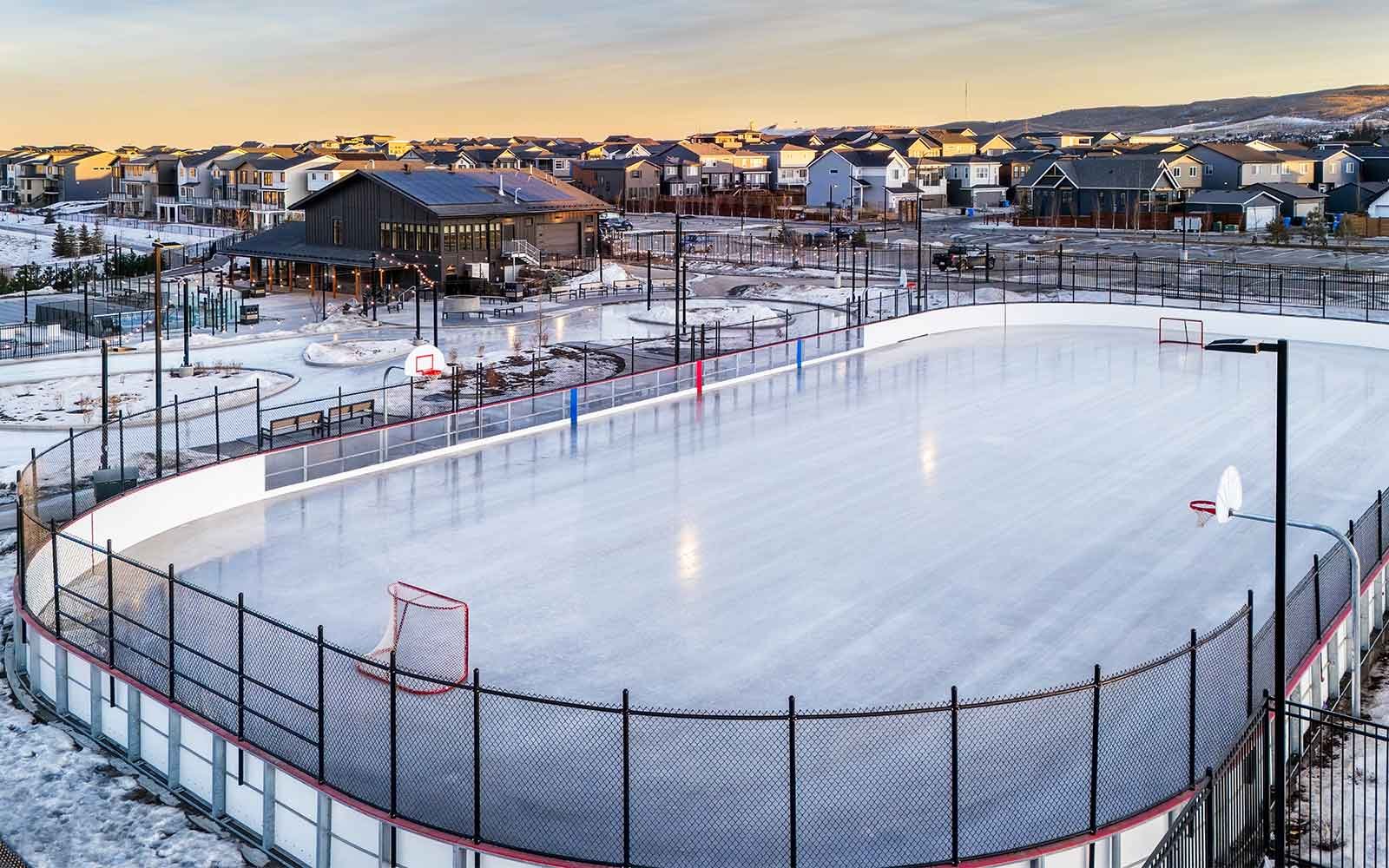 Photo of the hockey rink at  The Lodge in Rockland Park by Brookfield Residential