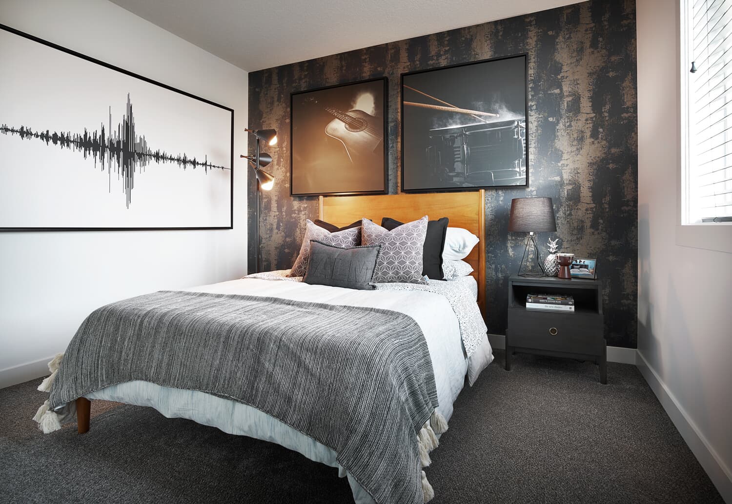 Bedroom of the Hudson 2 showhome in Rockland Park by Brookfield Residential