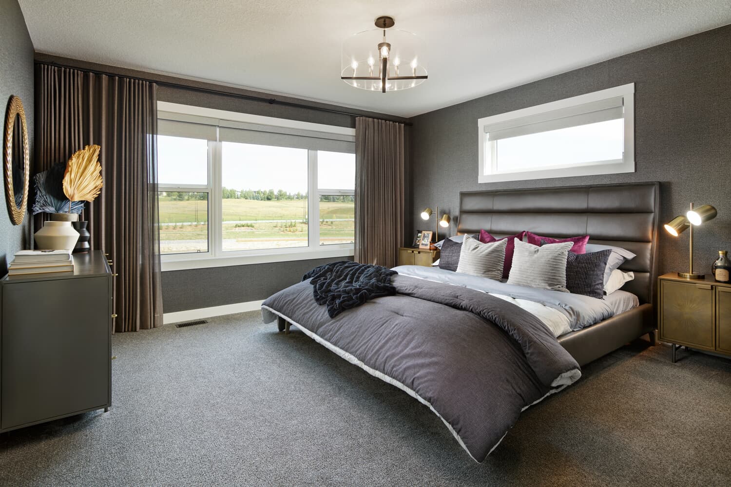 Primary bedroom of the Hudson 2 showhome in Rockland Park by Brookfield Residential