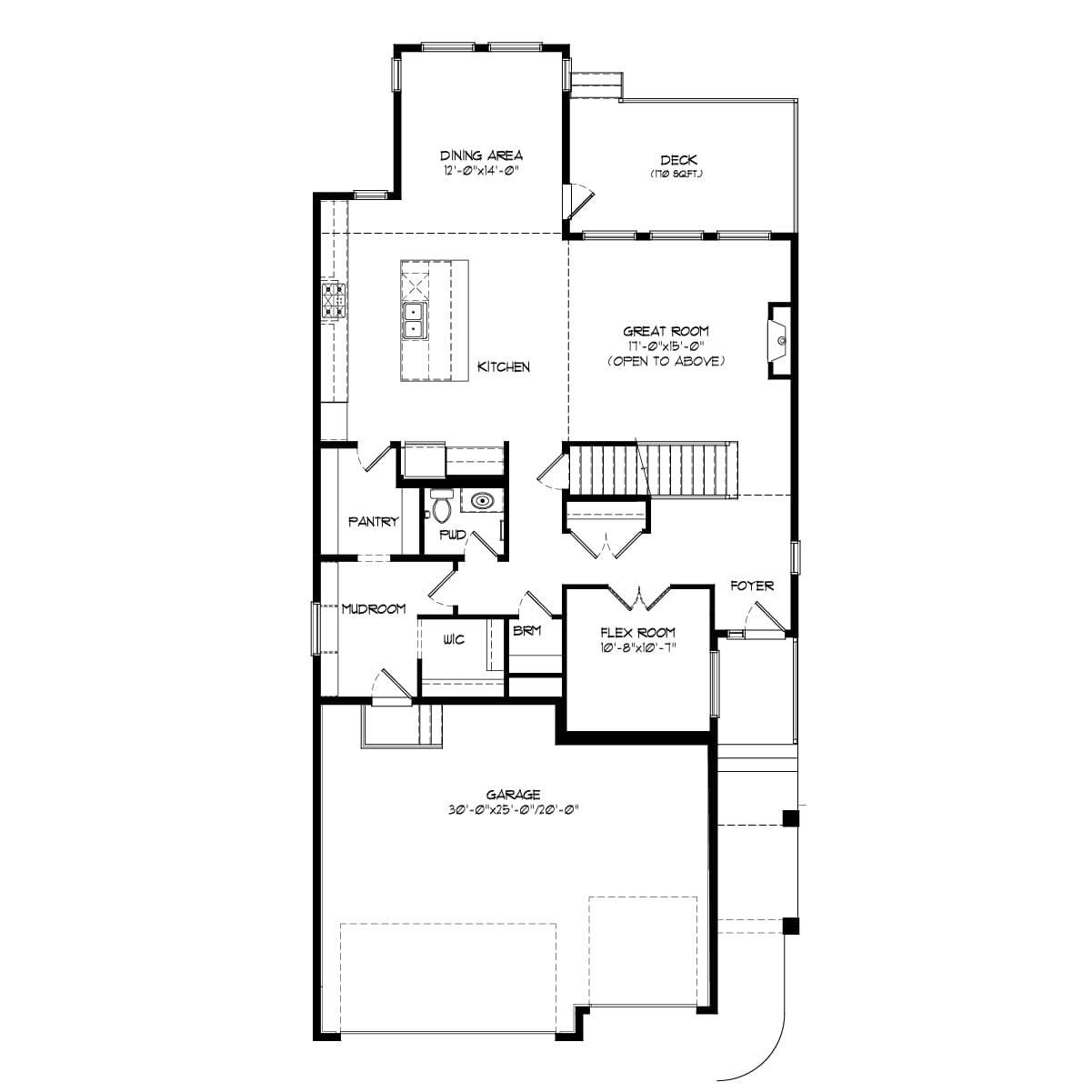 A blackline drawing of the Palermo estate model in Calgary by Brookfield Residential