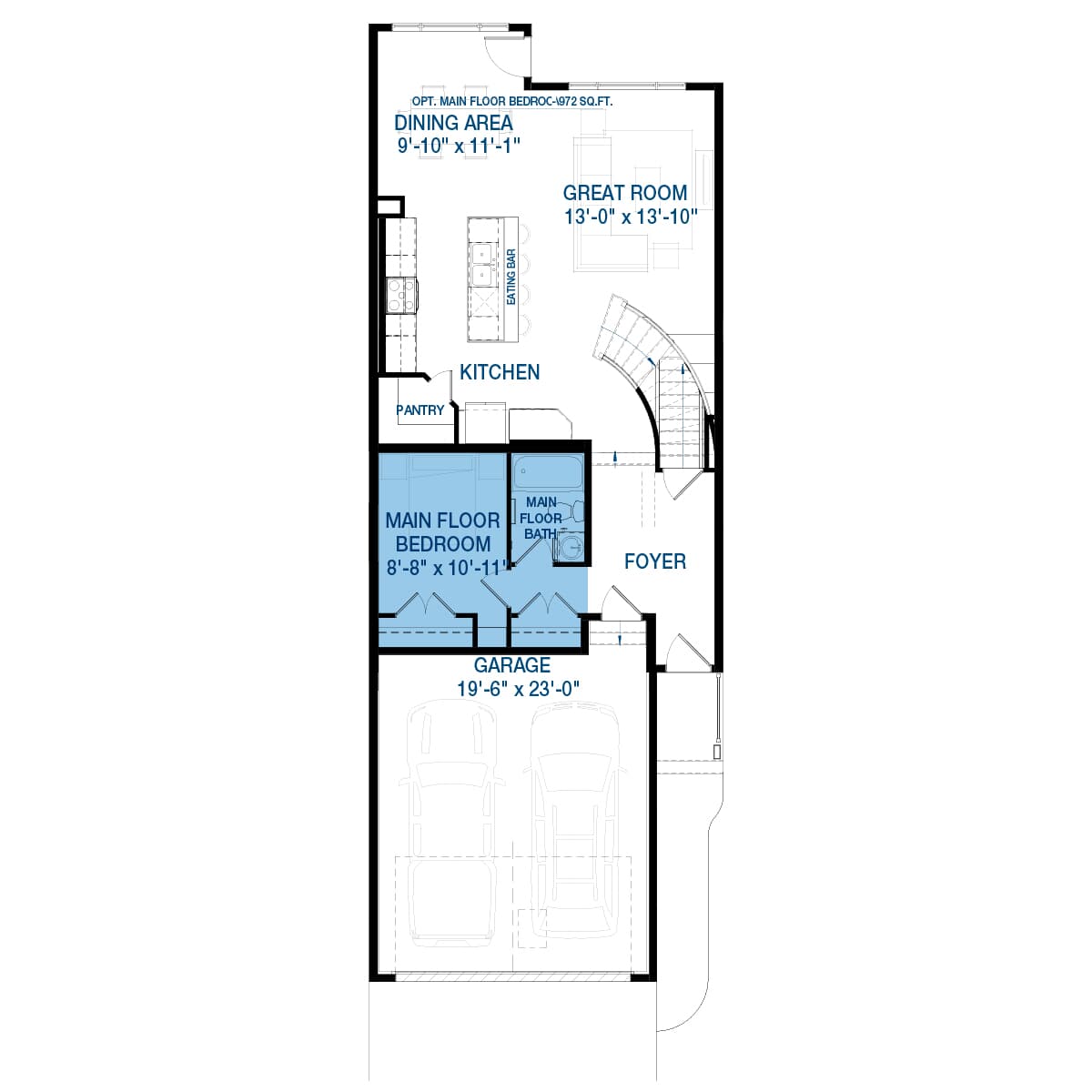 A blackline drawing of the Robson 24 floorplan by Brookfield Residential