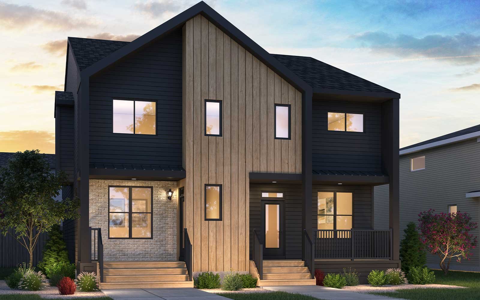 Exterior rendering of the Oak Scandi model