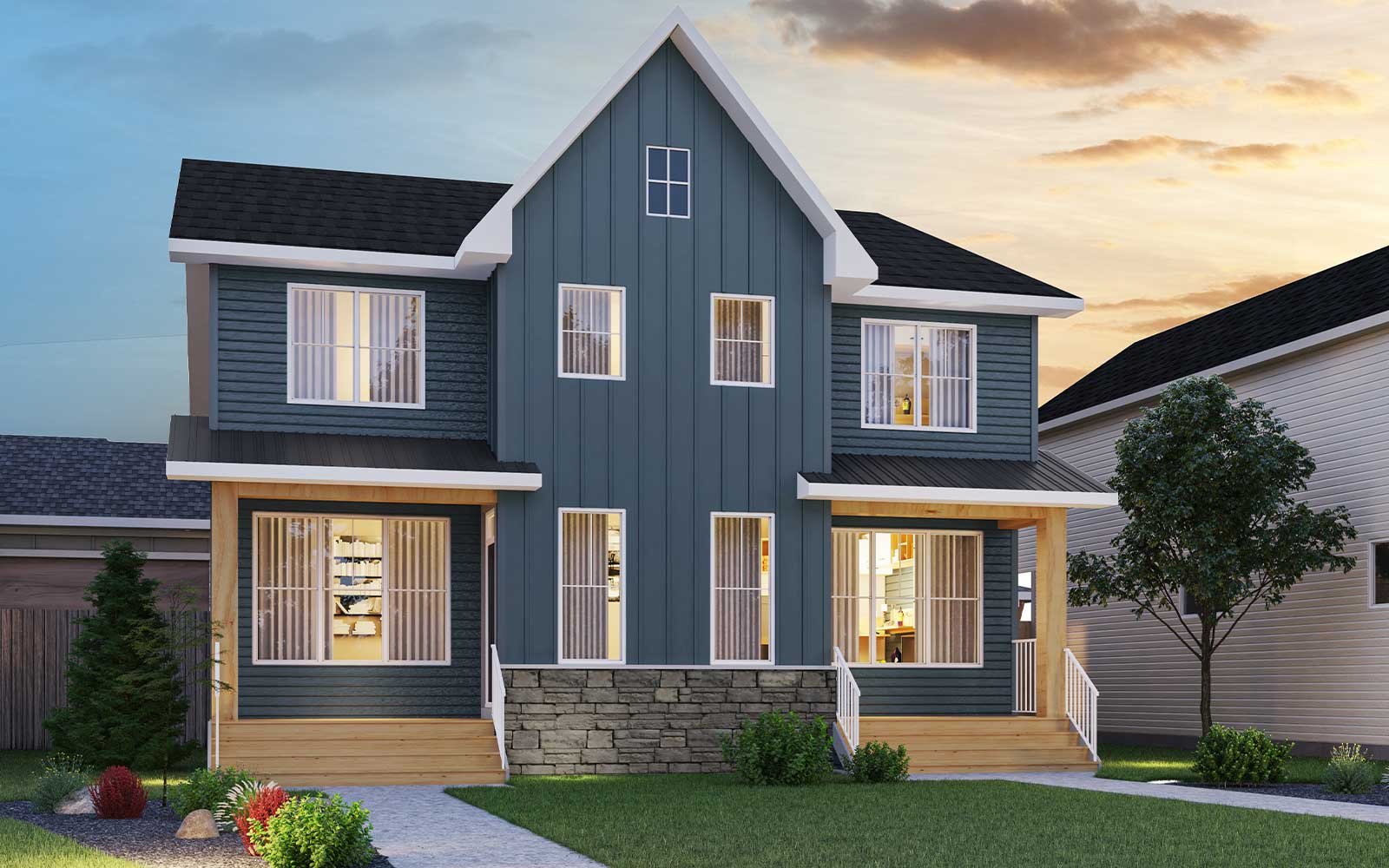 Brookfield Residential Semi D Farmhouse 3 Elevation