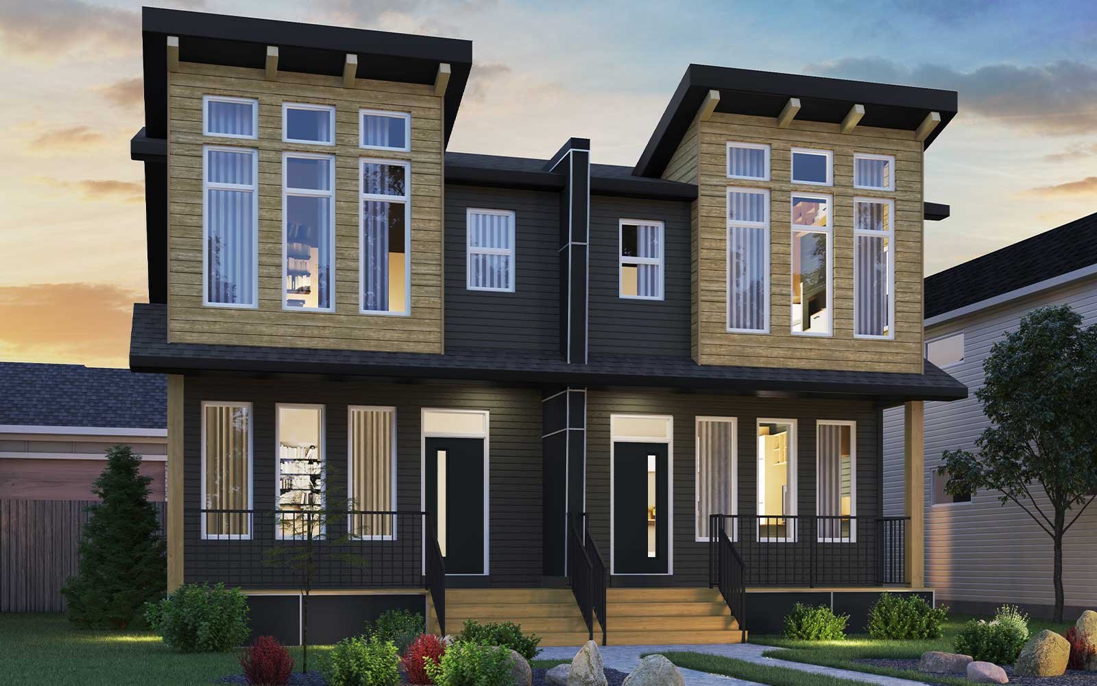 Exterior rendering of the Wicklow Rustic Contemporary model