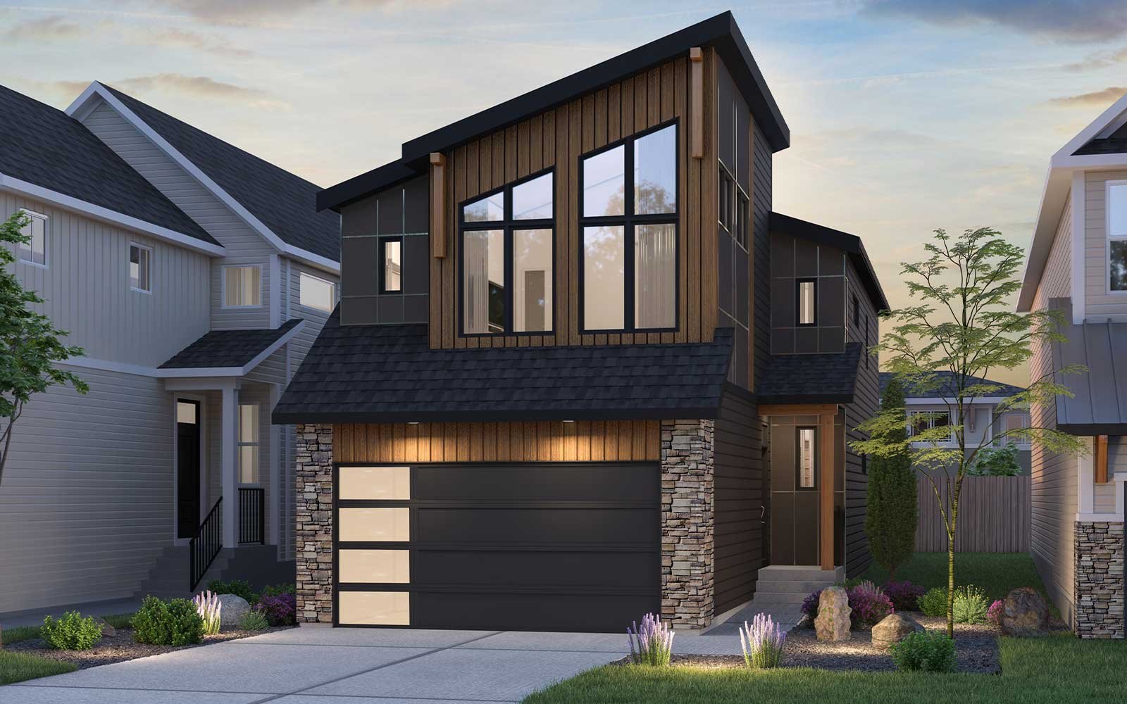 Purcell 24 Rustic Contemporary rendering for Creekstone by Brookfield Residential in Calgary