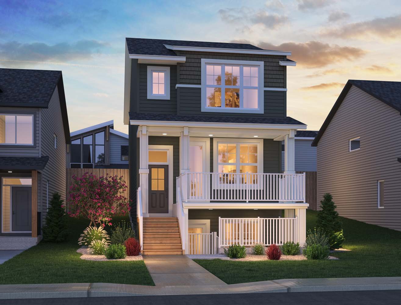A rendering of the Craftsman exterior of the Laurel 2 model by Brookfield Residential