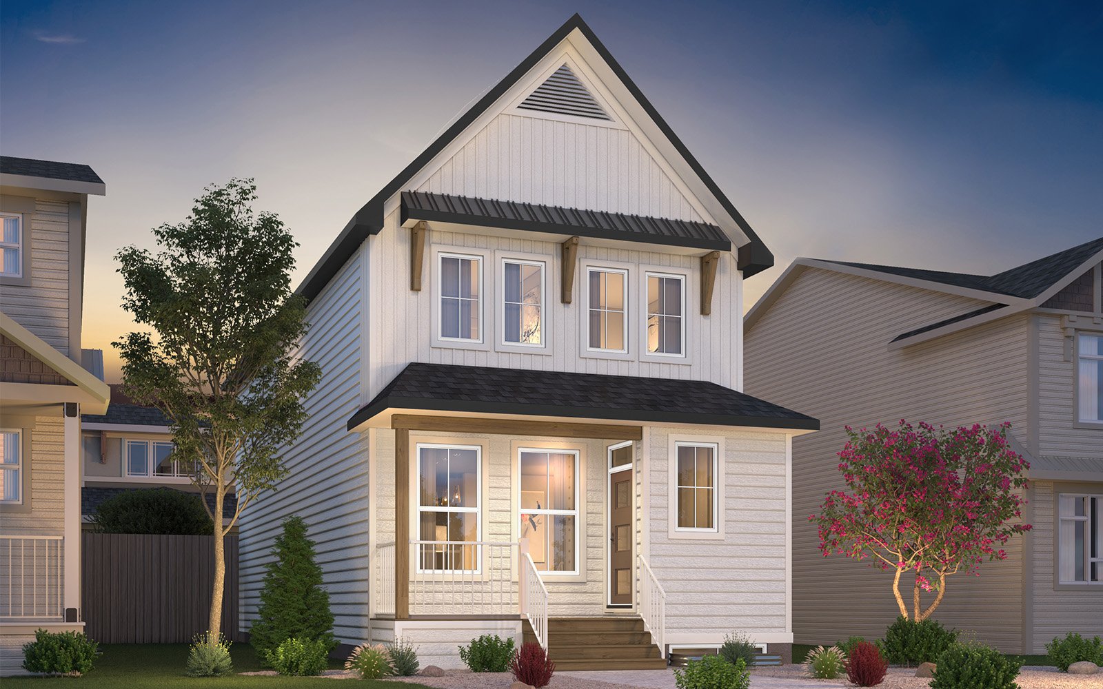 Rendering of the Farmhouse style of the Oxford model by Brookfield Residential.