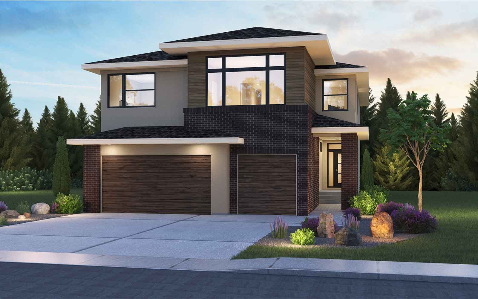 A rendering of the Palermo Prairie elevation by Brookfield Residential in Calgary