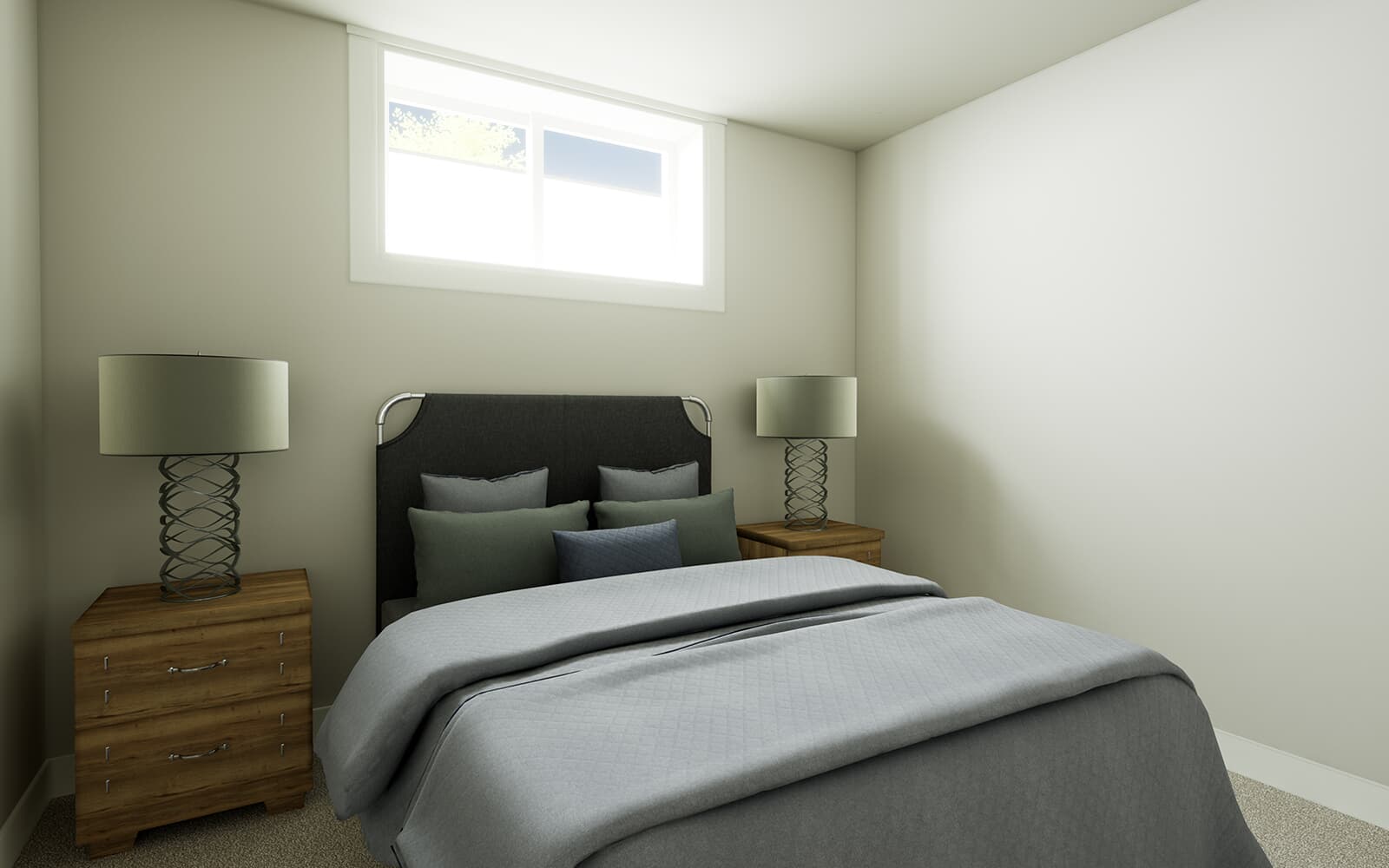 A bedroom in the Positano plan by Brookfield Residential in Calgary.