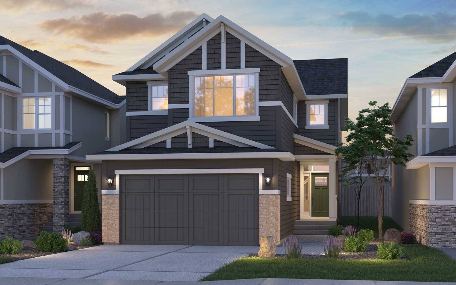 Columbia 26 - Arts and Crafts An exterior rendering of the Columbia 26 model by Brookfield Residential