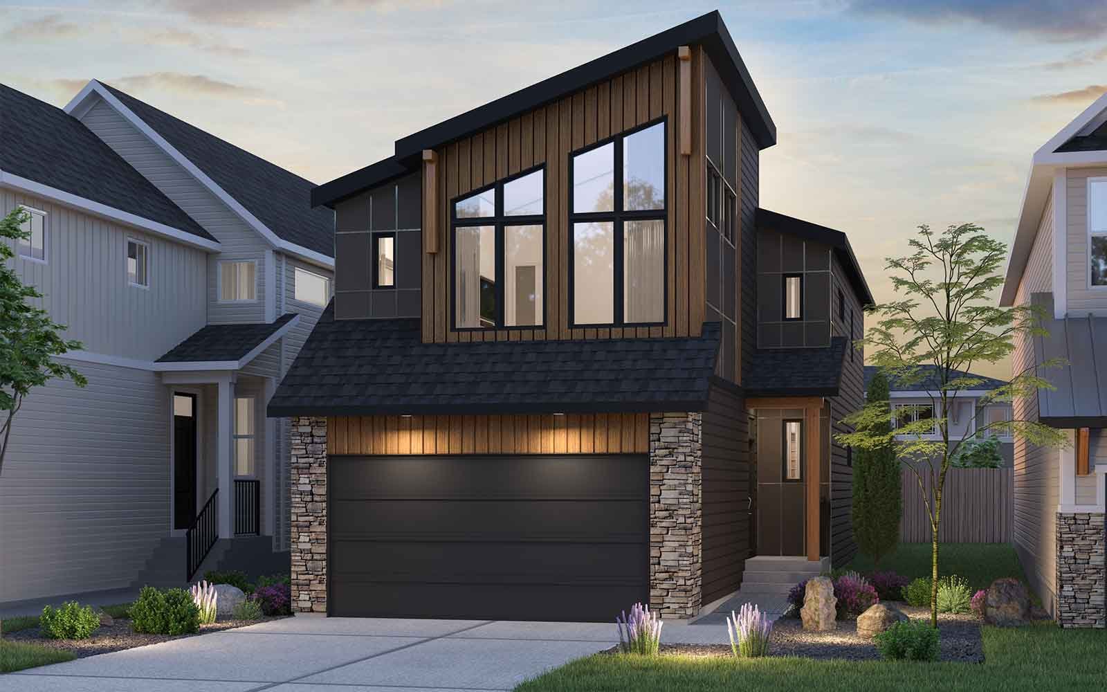 Purcell 26 - Rustic Contemporary A rendering of the Rustic Contemporary exterior style of the Purcell 26 by Brookfield Residential