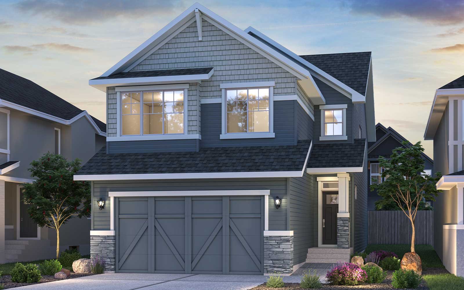 Robson 26 - Arts and Crafts Exterior rendering of the Arts and Crafts style of the Robson 26 by Brookfield Residential