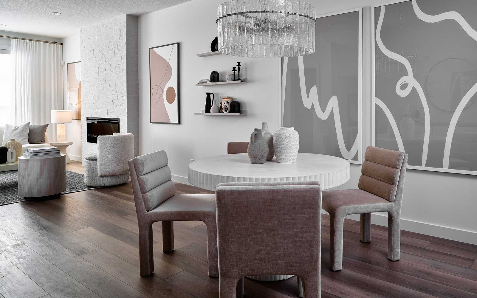 A photo of the dining area in the Alder duplex model by Brookfield Residential