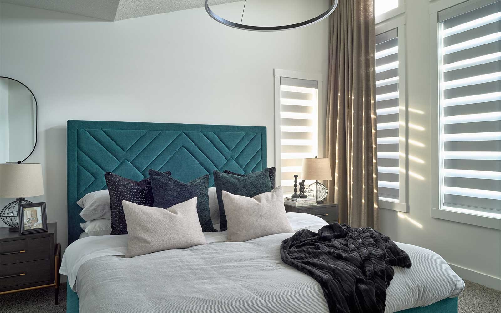 A photo of the primary bedroom in the Oak show home in Calgary by Brookfield Residential