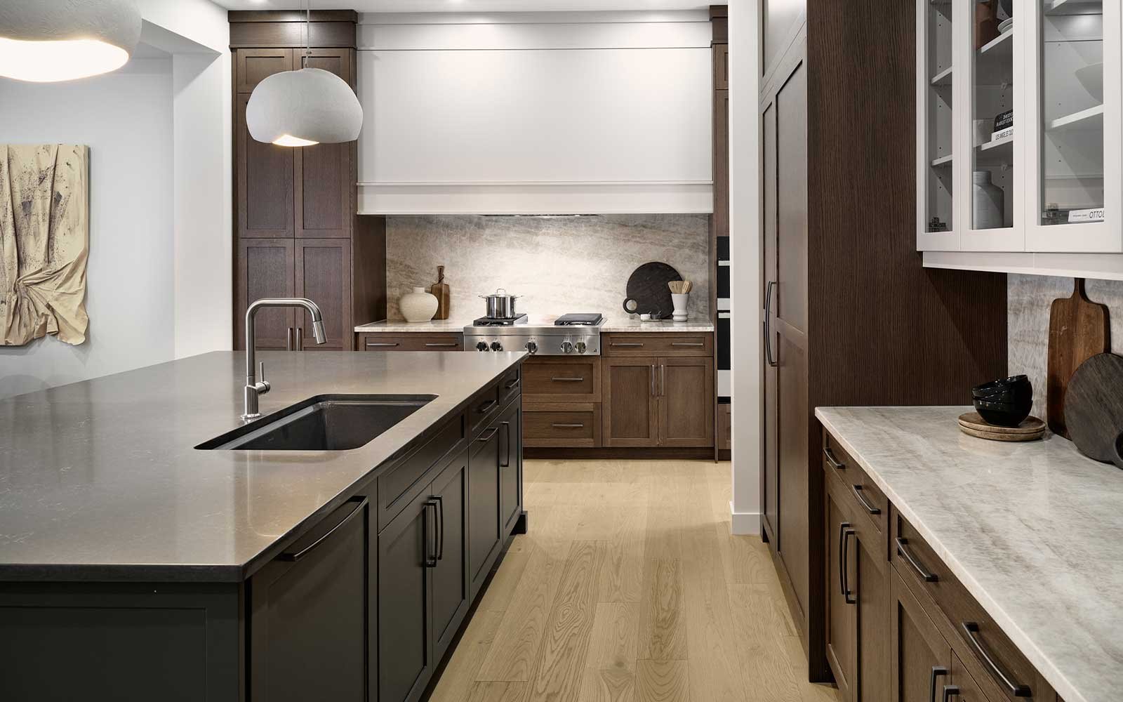 A photo of the kitchen of the Lucca estate show home in Calgary by Brookfield Residential