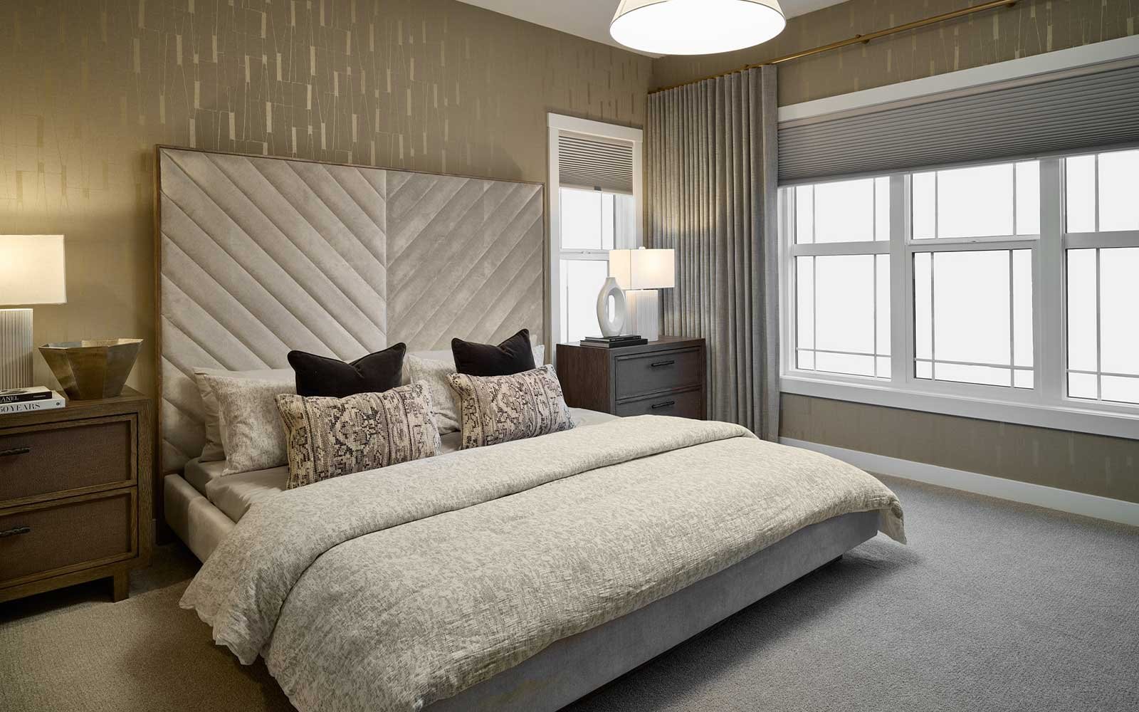 A photo of the primary bedroom of the Purcell 24 show home in Rockland Park by Brookfield Residential