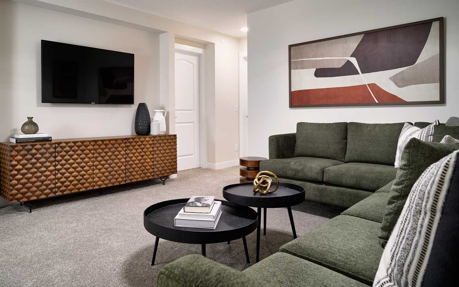 A photo of the bonus room of the Carlisle 2 show home in Calgary by Brookfield Residential