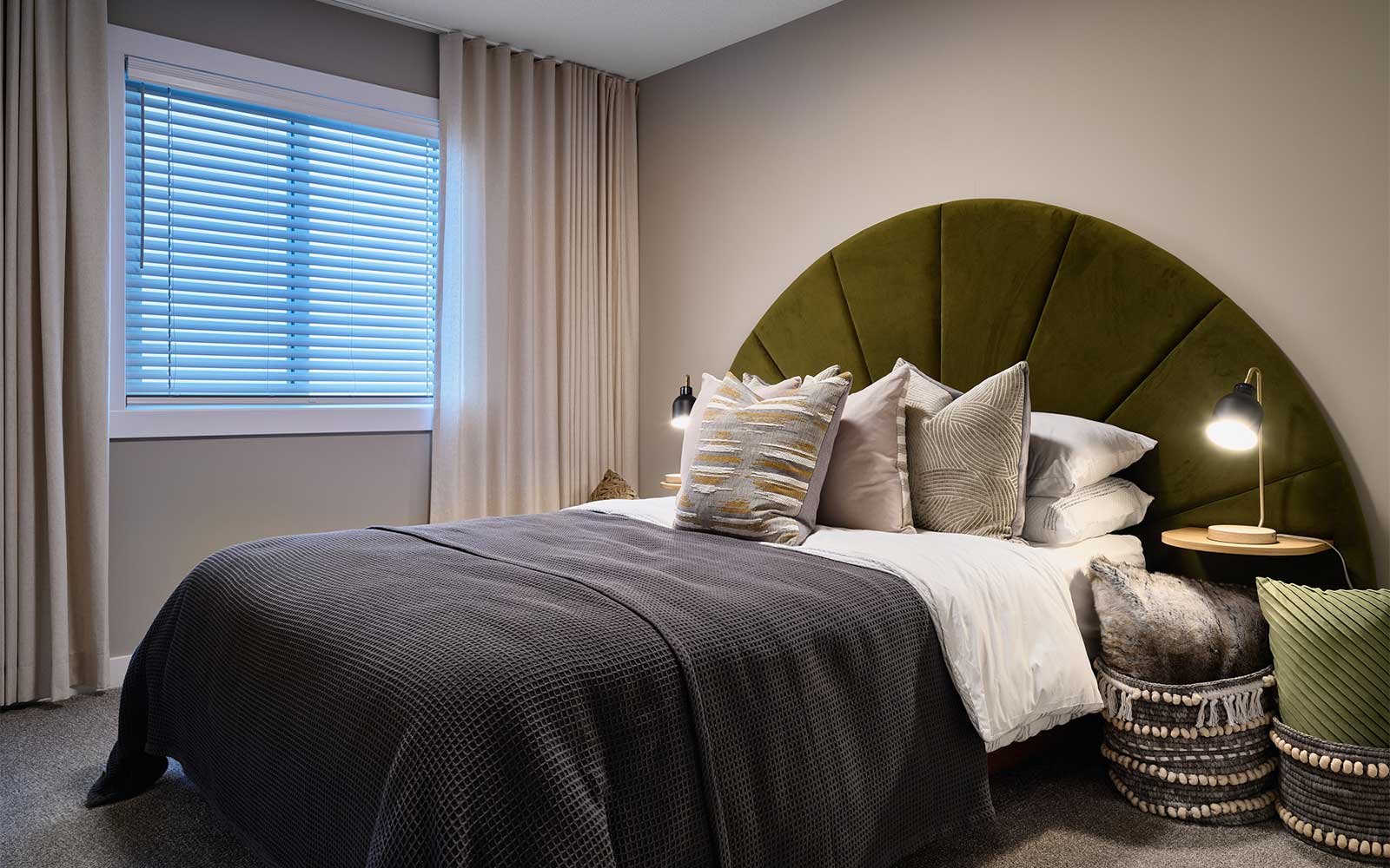 A photo of the secondary bedroom of the Carlisle 2 show home in Calgary by Brookfield Residential