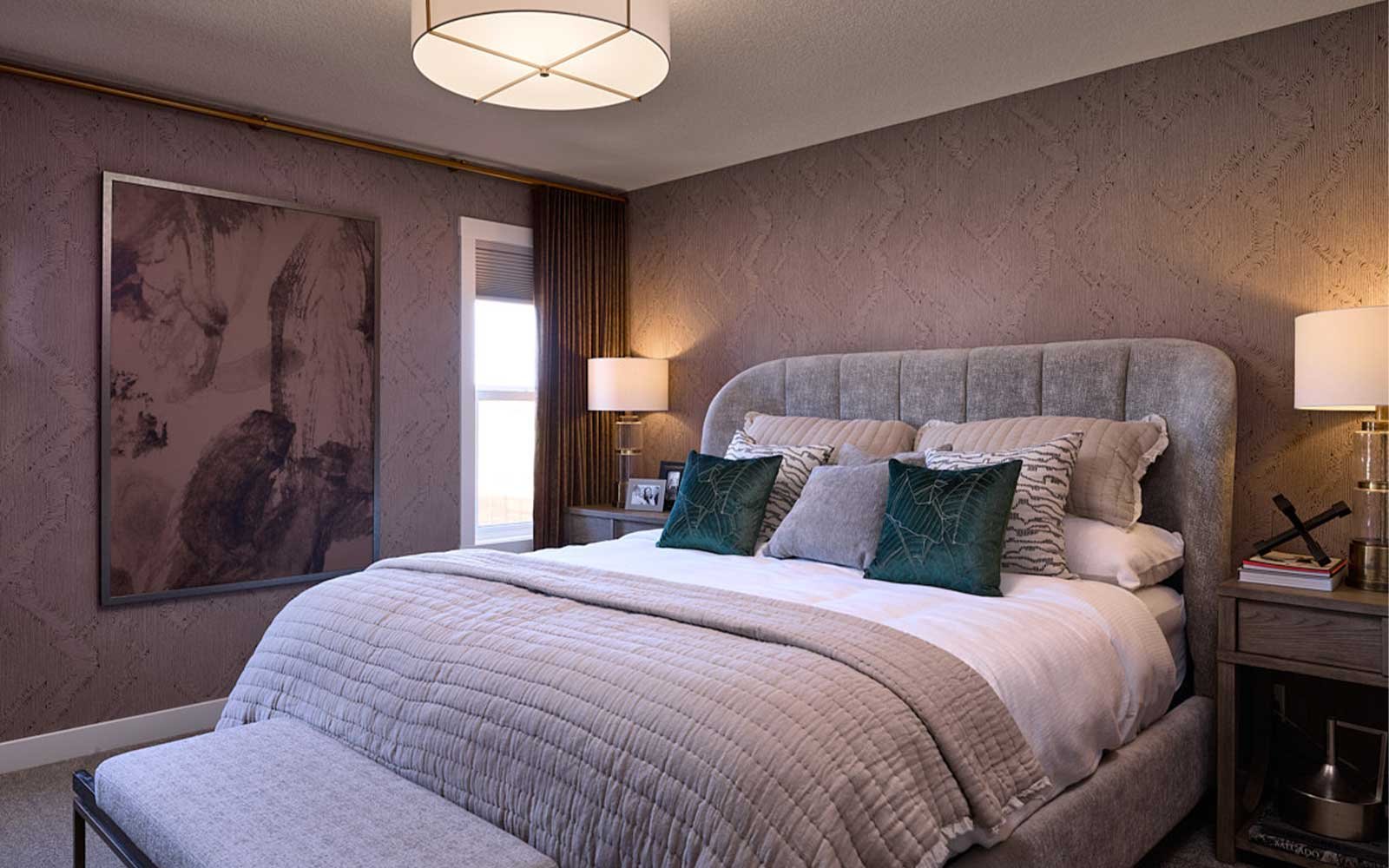 A photo of the primary bedroom of the Oxford show home by Brookfield Residential