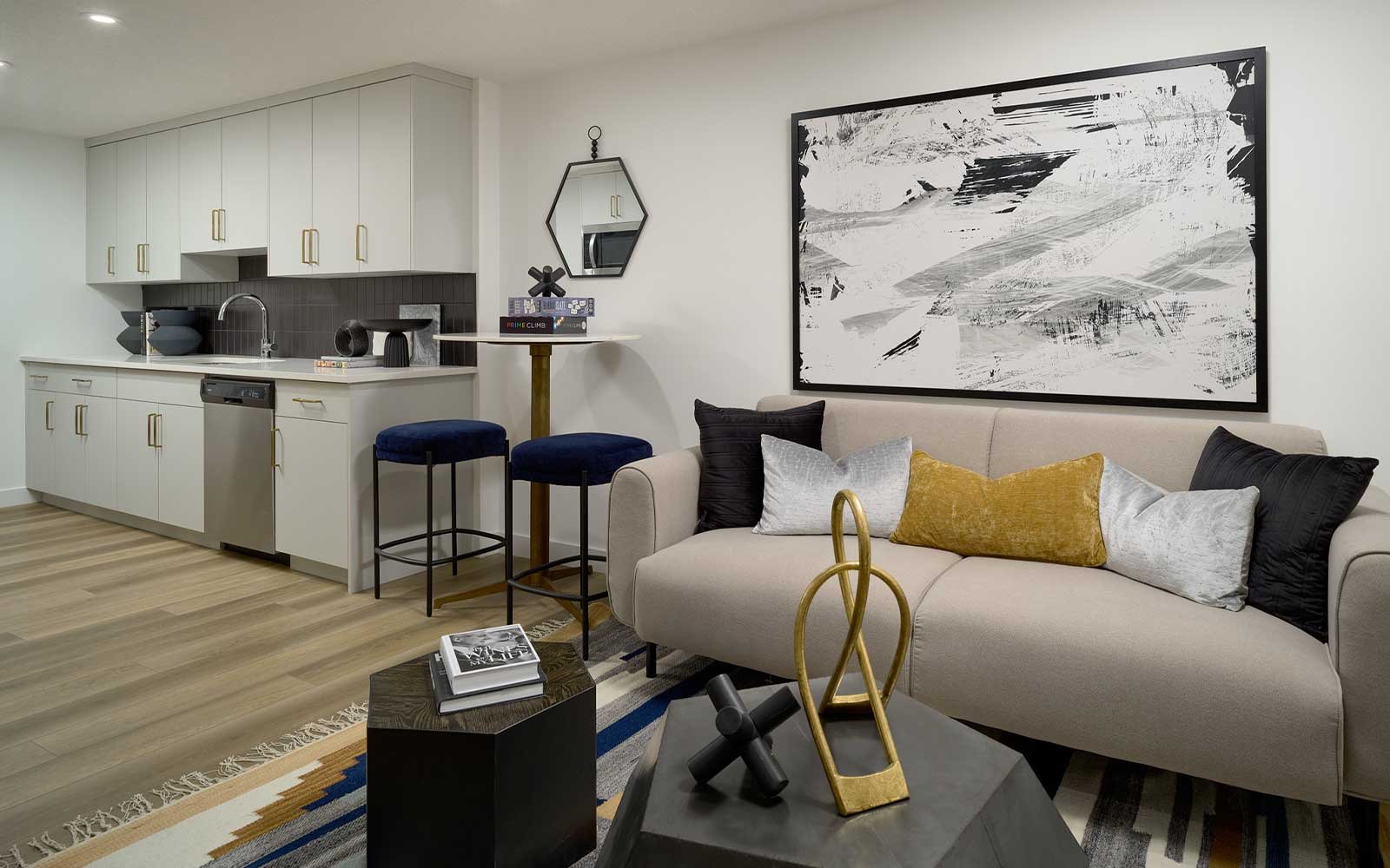 A photo of the basement suite in the Oak show home in Calgary by Brookfield Residential