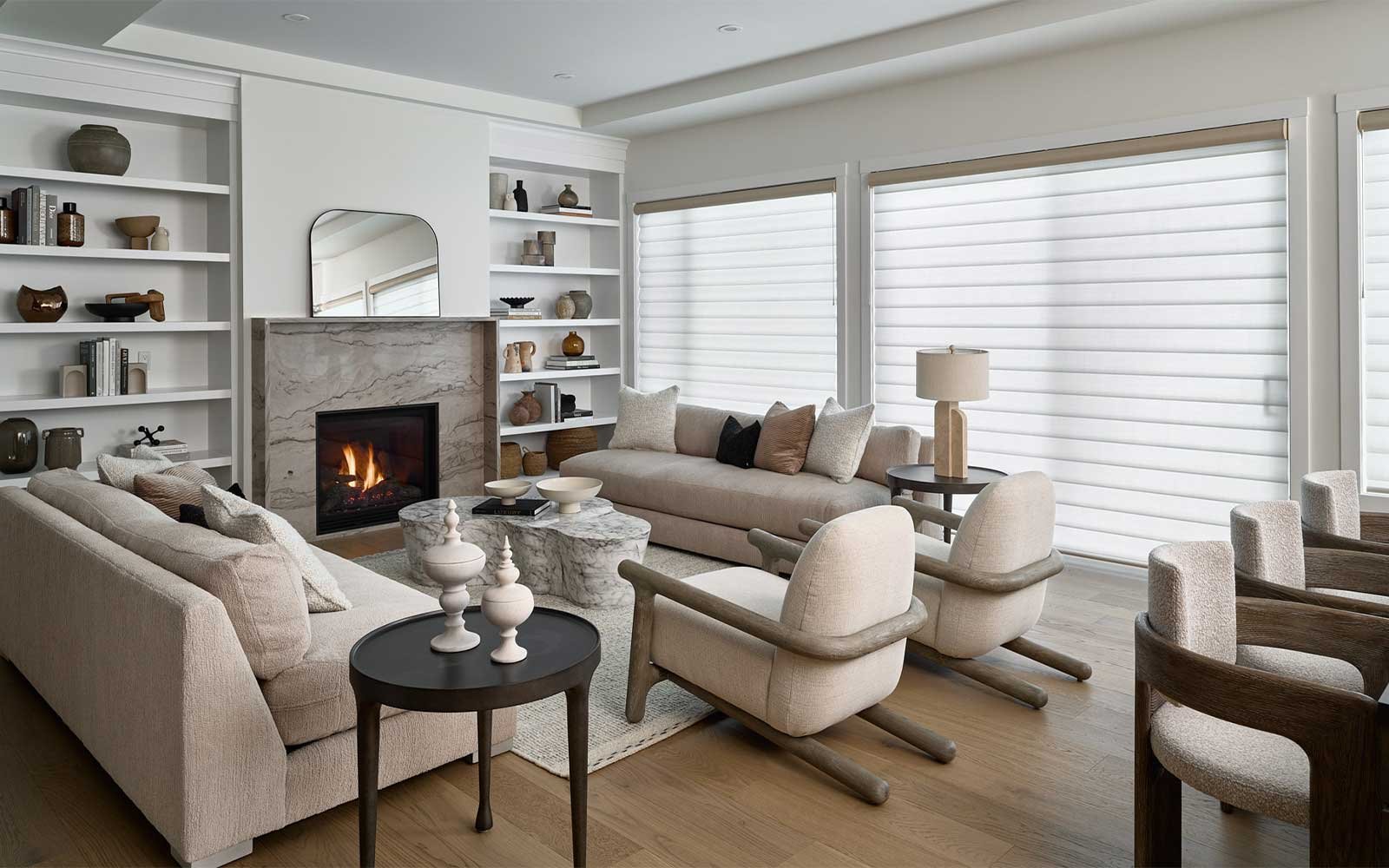 A photo of the great room of the Lucca estate show home in Calgary by Brookfield Residential
